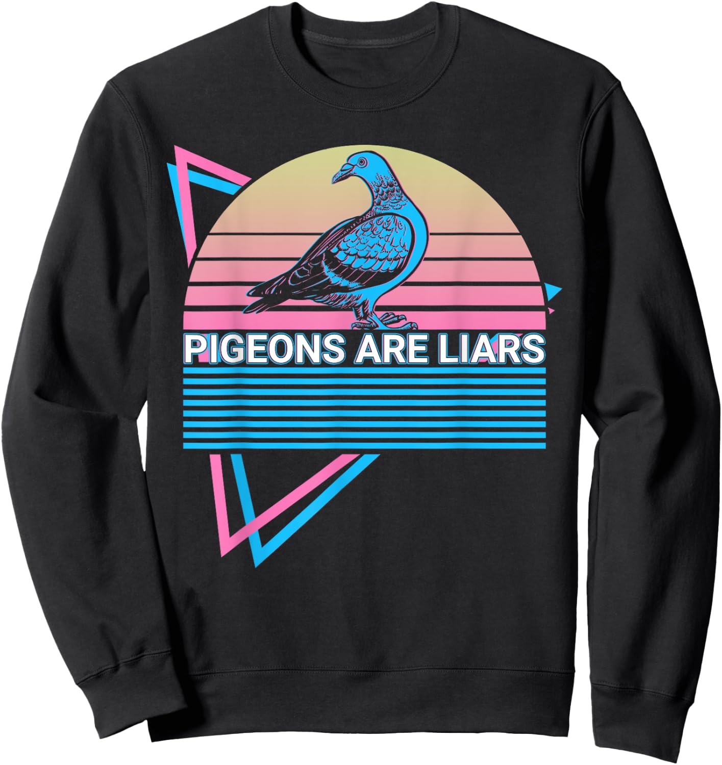 Pigeons Are Liars Pigeons Are Liars Retro Sweatshirt - Sweatshirt | Black
