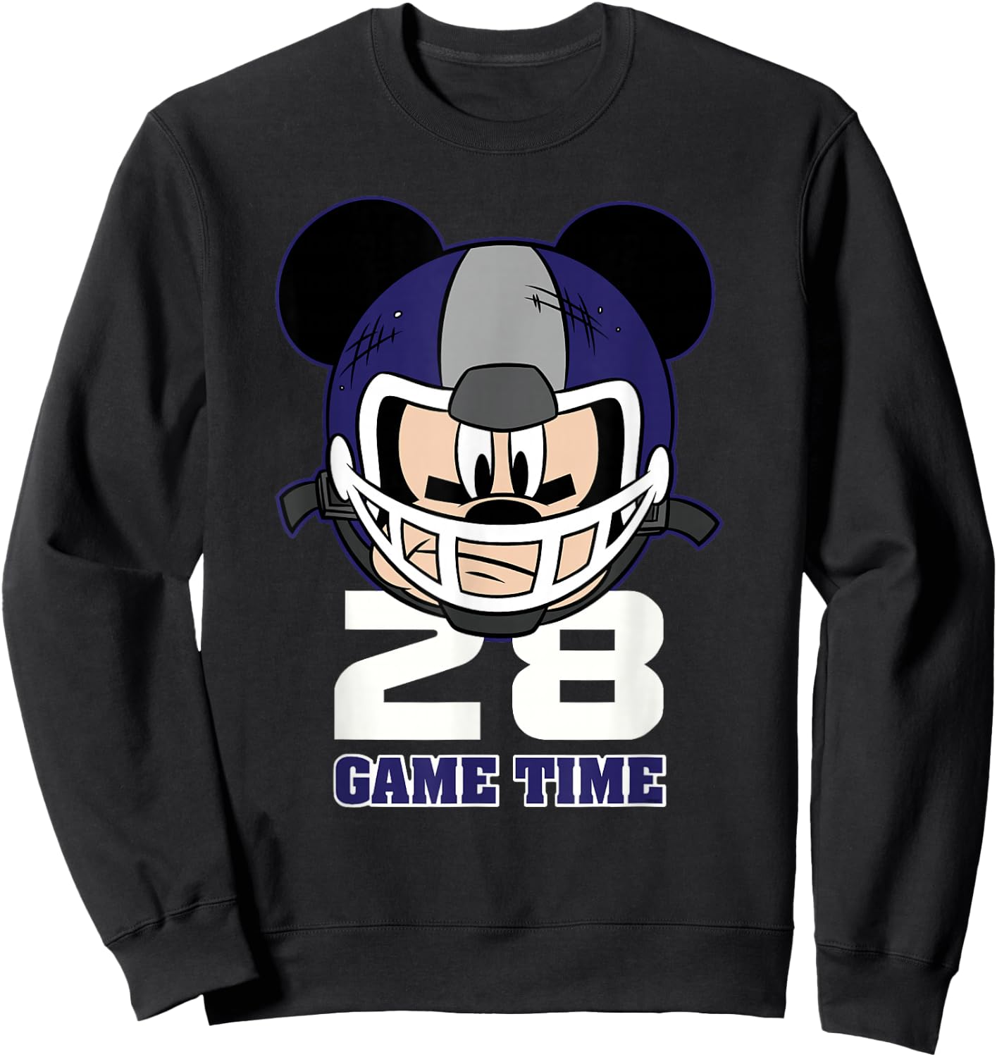 Disney Mickey Mouse Football #28 Game Time Sports Sweatshirt - Sweatshirt | Black