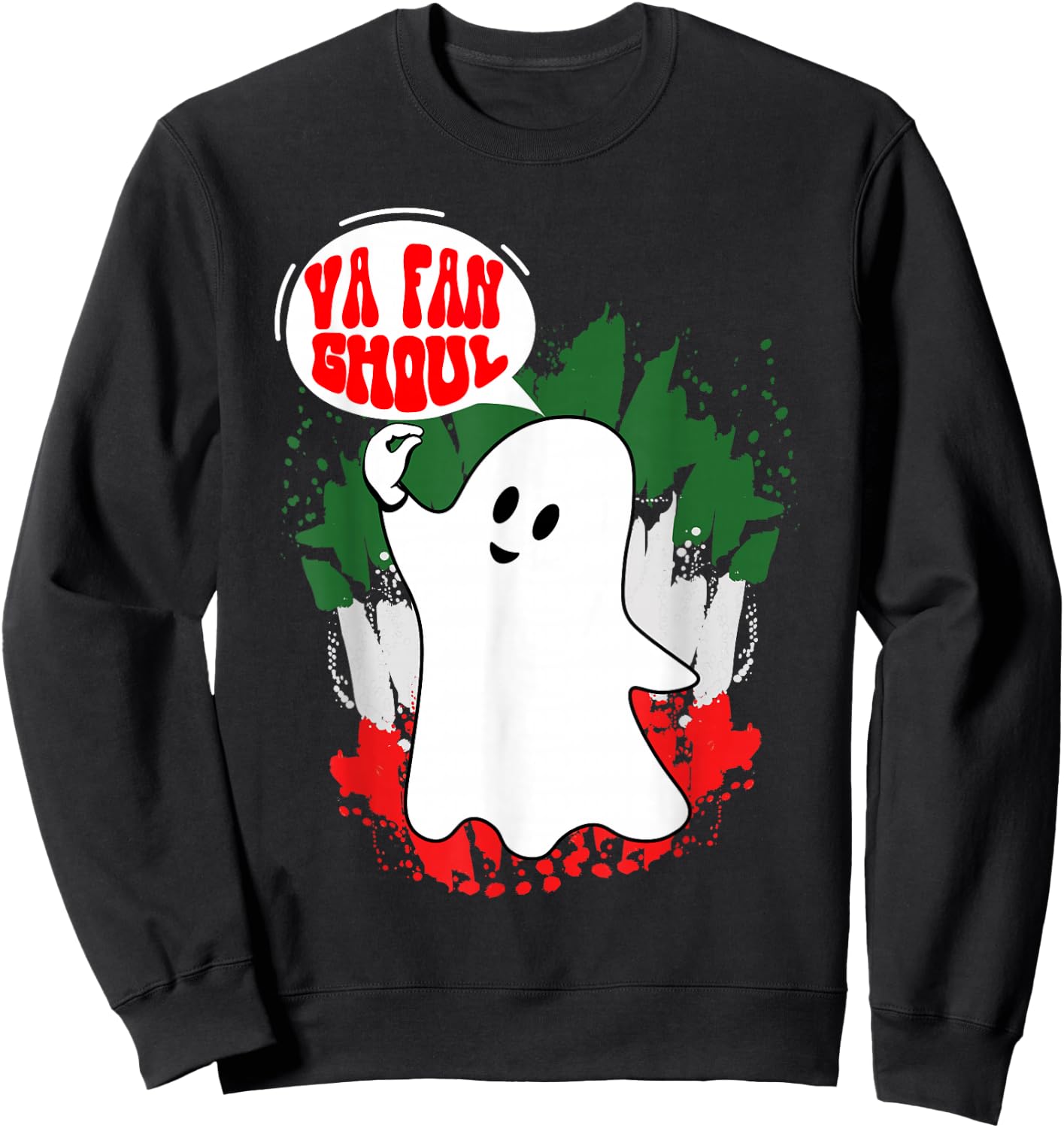 Va Fan Ghoul Women Italian Funny Halloween Ghost Sweatshirt - Sweatshirt | Black