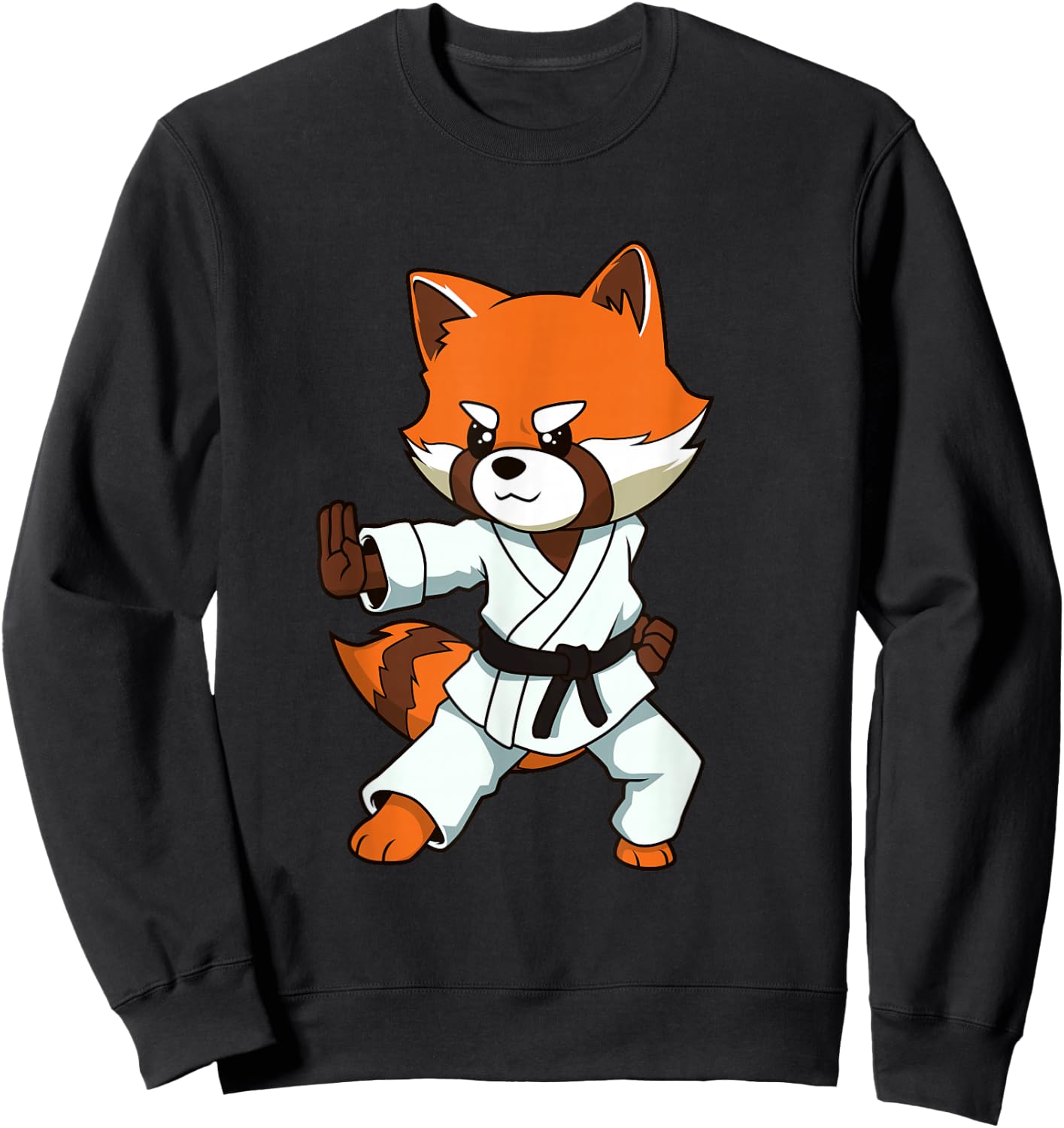 Comic Red Panda Makes Karate Sweatshirt - Sweatshirt | Black