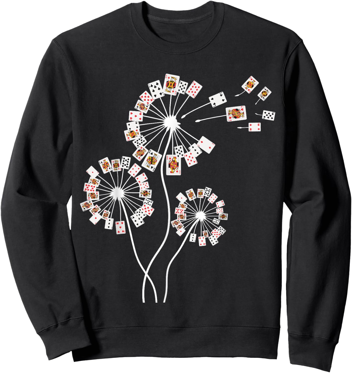 Dandelion Card Games Shirt for Card Player | Poker Cards Sweatshirt - Sweatshirt | Black