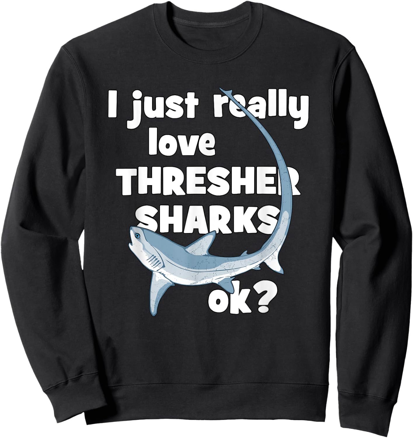 Cute Thresher Shark Sweatshirt - Sweatshirt | Black