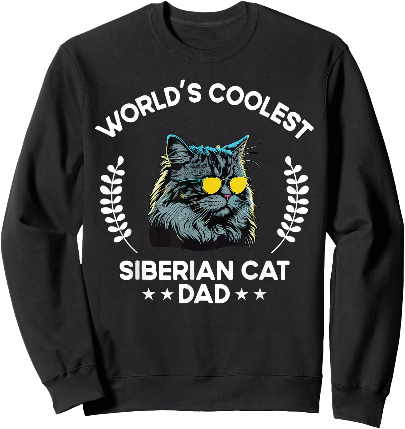 World's Coolest Dog Dad Papa - Men Siberian Cat Sweatshirt - Sweatshirt | Black