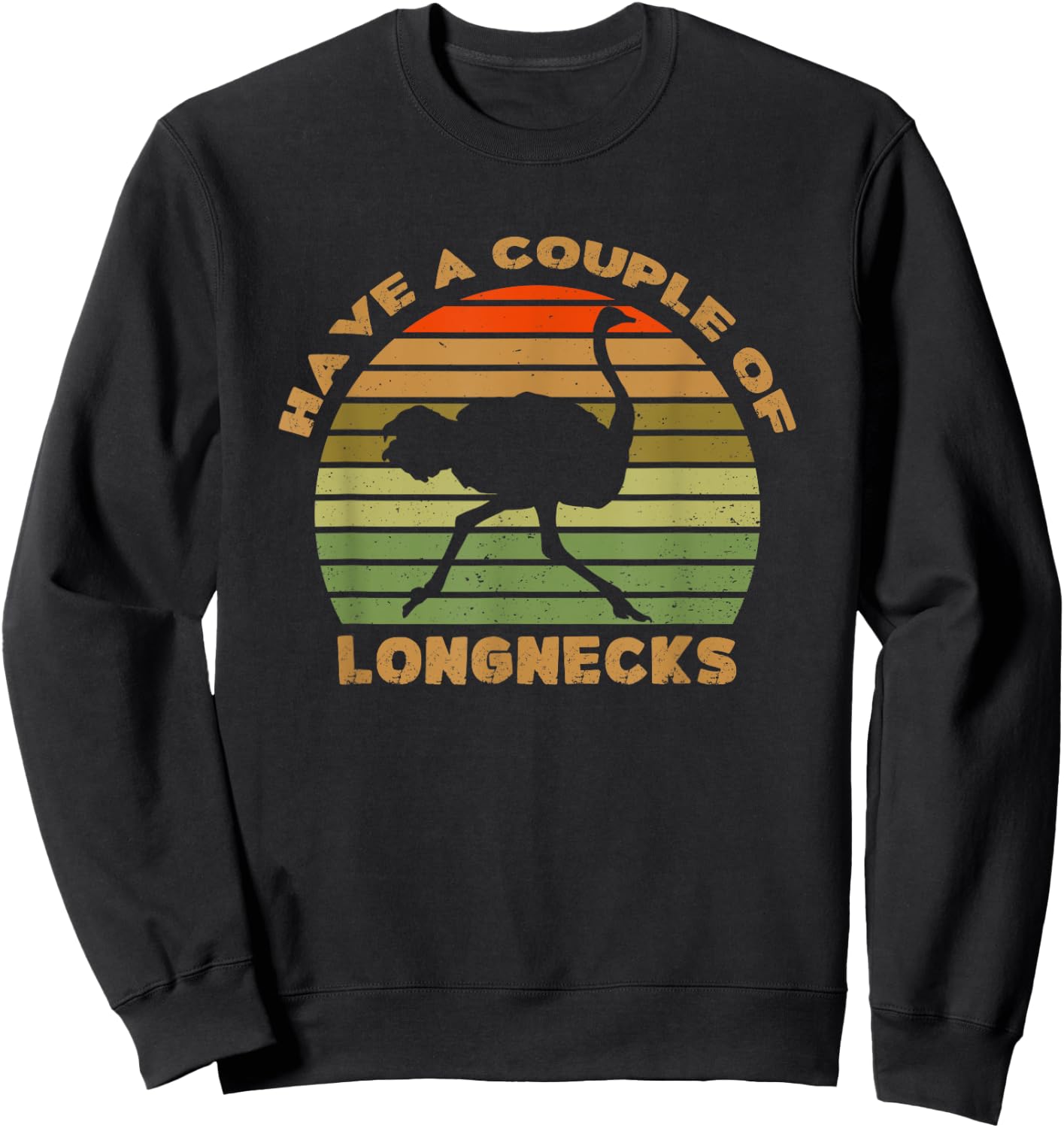 Ostrich Have A Couple Of Long Necks Vintage Sweatshirt - Sweatshirt | Black