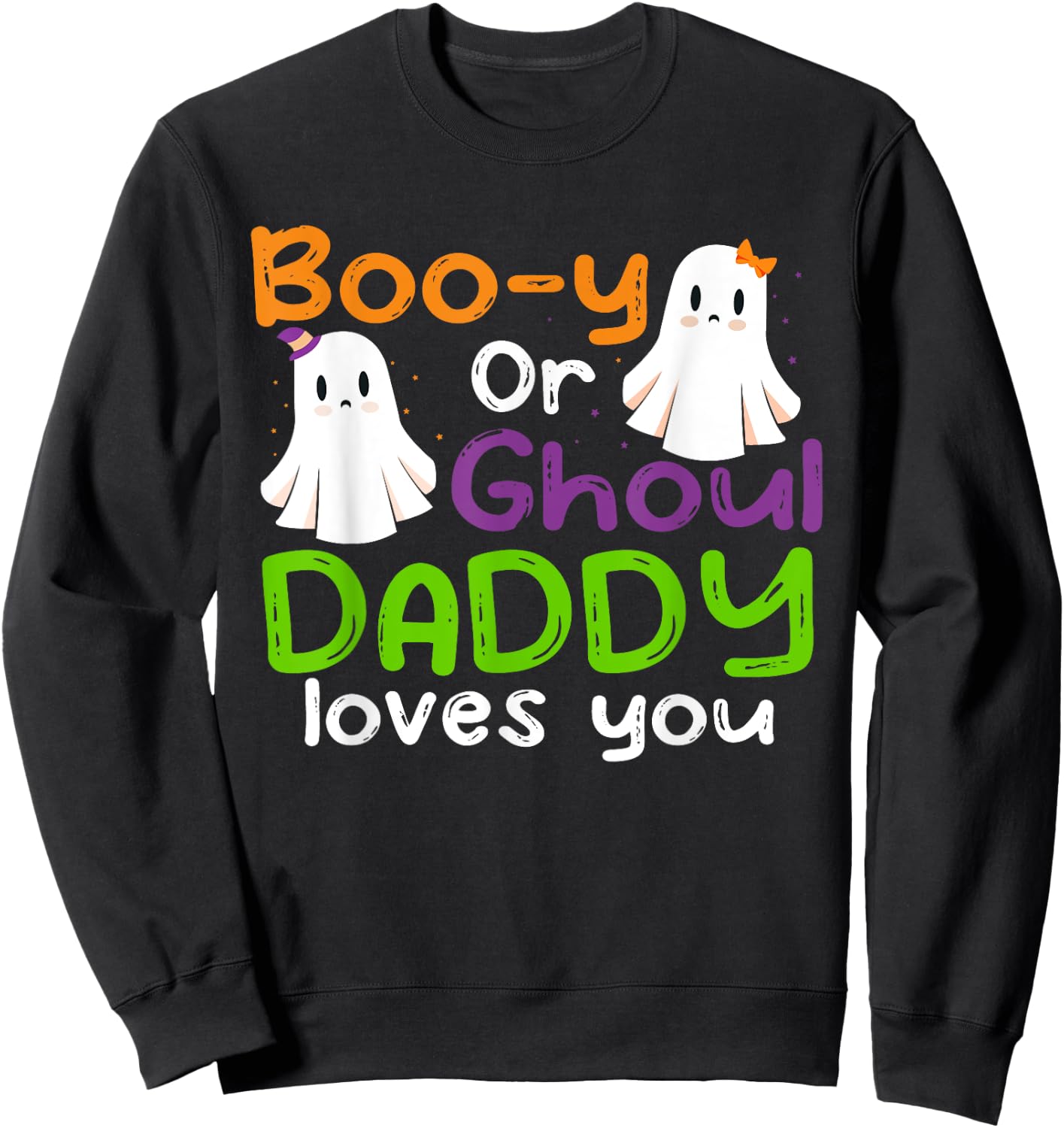 Halloween Booy Or Ghoul Daddy Gender Reveal baby shower Sweatshirt - Sweatshirt | Black