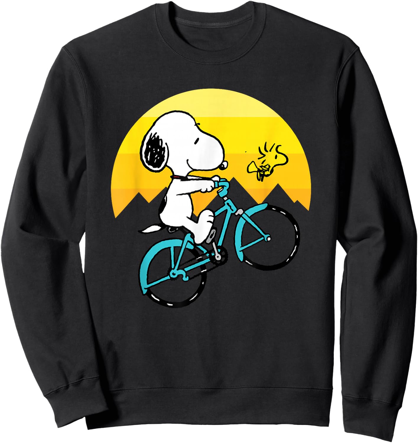 Peanuts - Snoopy Woodstock Mountain Biking Sweatshirt - Sweatshirt | Black