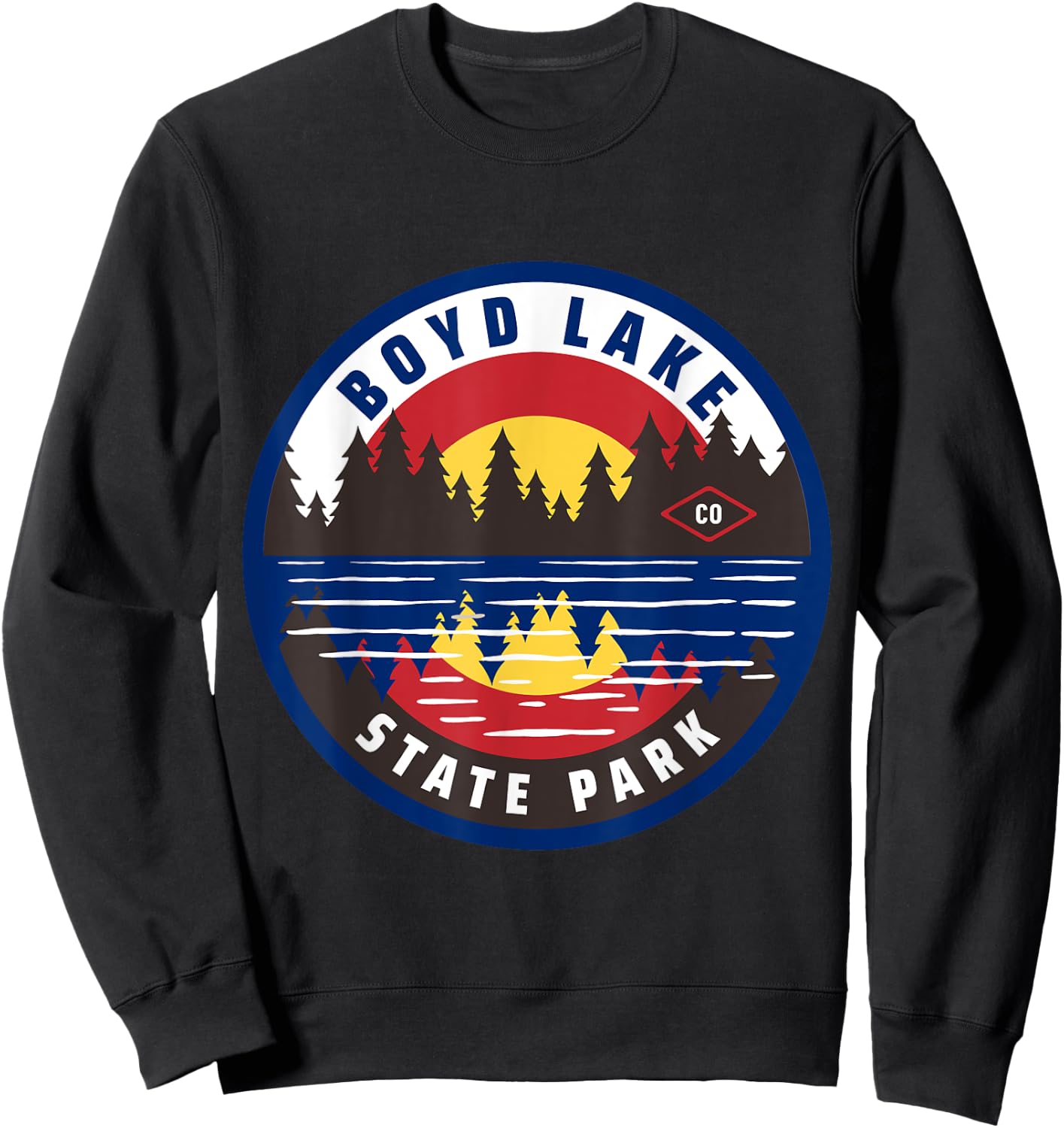 Boyd Lake State Park Colorado CO Lake and Forest Sweatshirt - Sweatshirt | Black