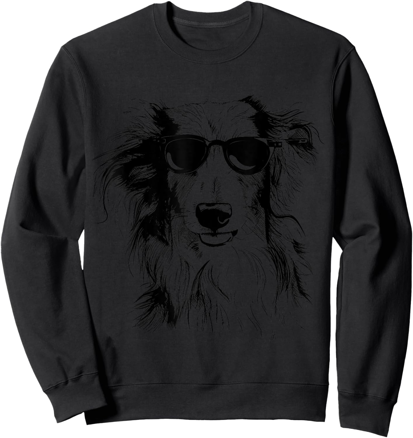 Silken Windhound Sketch Drawing Art Dog Lover Mom Dad Women Sweatshirt - Sweatshirt | Black