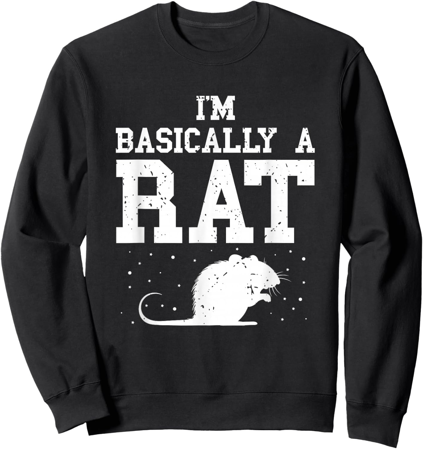 Basically Rat Vintage Rat Owner Rodent Rat Lover Mouse Sweatshirt - Sweatshirt | Black