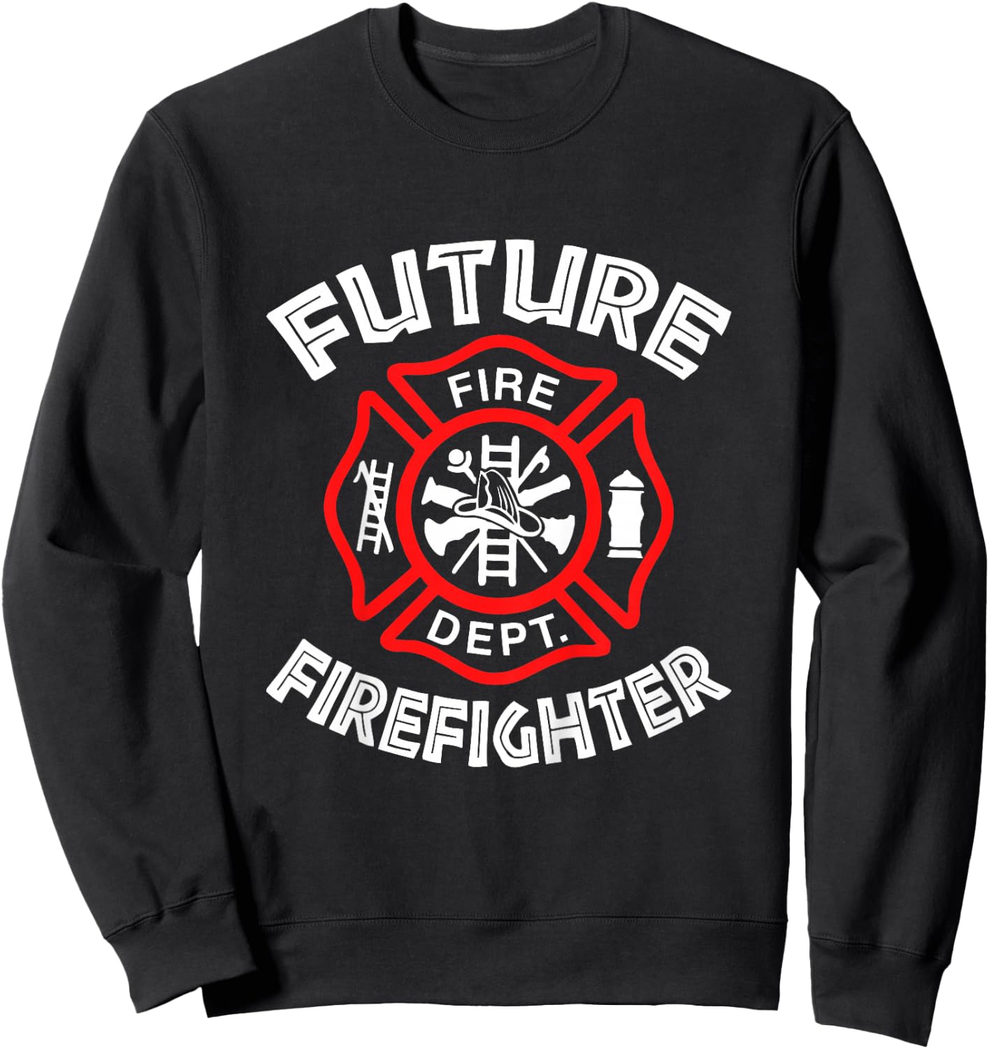 Future Firefighter Boy Firemen Toddler Fire Fighter Sweatshirt - Sweatshirt | Black