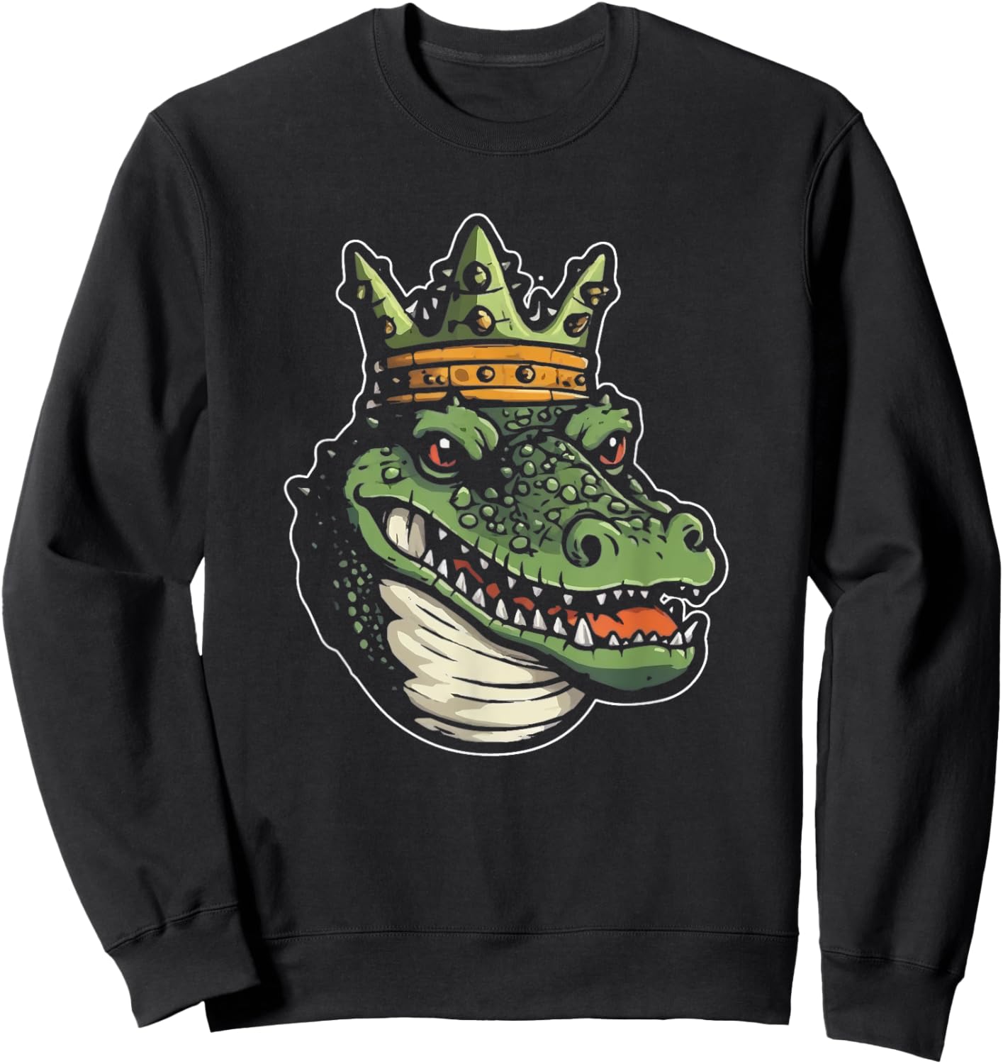 Alligator Crown Cute Crocodile Wildlife Animal King Sweatshirt - Sweatshirt | Black