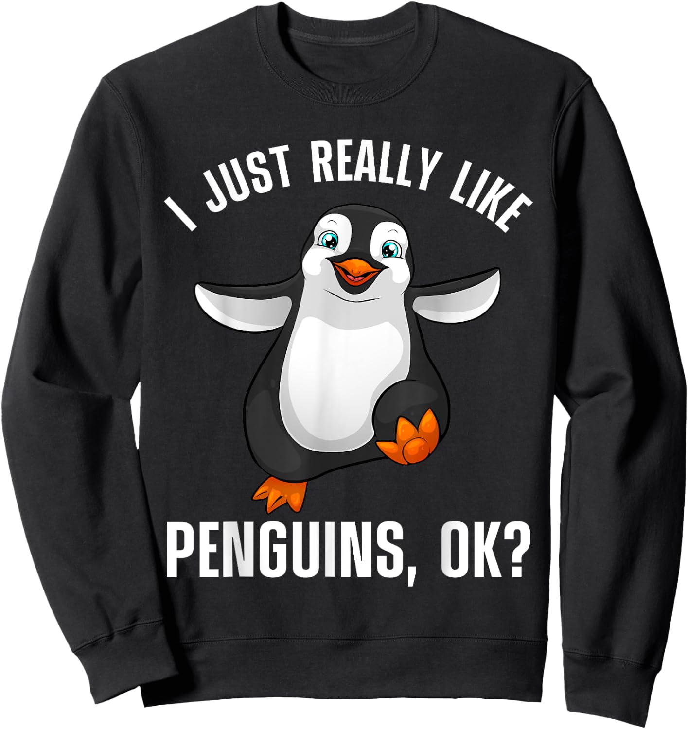 Cool Penguin Women Kids Penguin Lovers Penguins Sweatshirt - Sweatshirt | Black