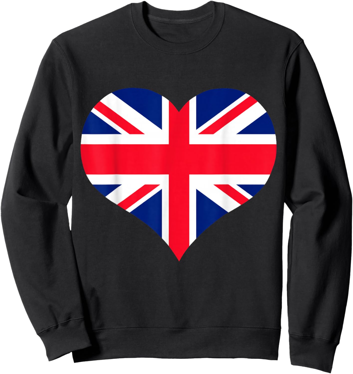Union Jack British Flag Heart British Isles Men's Women's Sweatshirt - Sweatshirt | Black