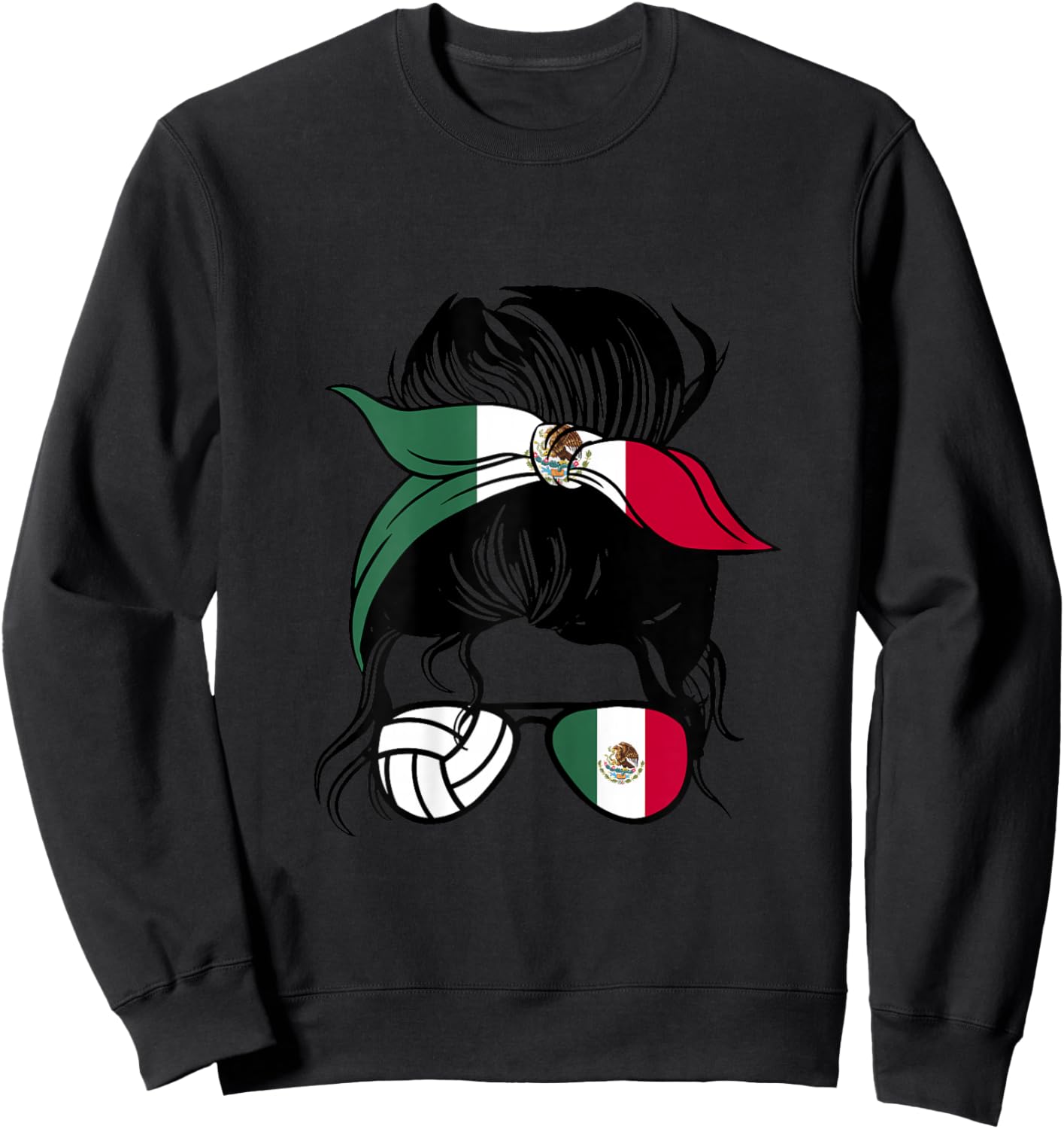 Mexico Volleyball Mom Mothers Day Mexican Volleyball Girl Sweatshirt - Sweatshirt | Black
