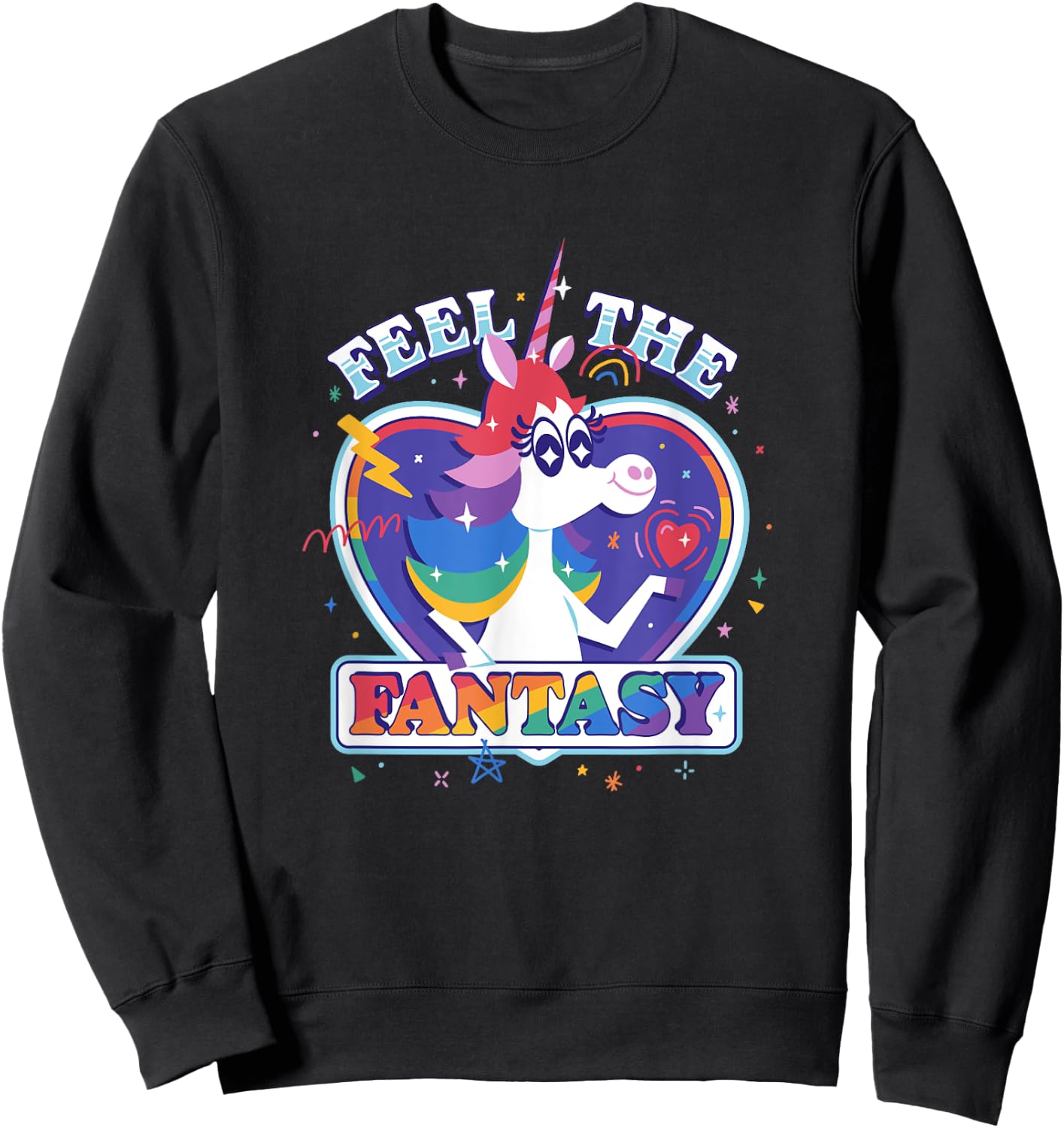 Disney Pixar Inside Out Fantasy Rainbow Unicorn Sweatshirt - Sweatshirt | Black