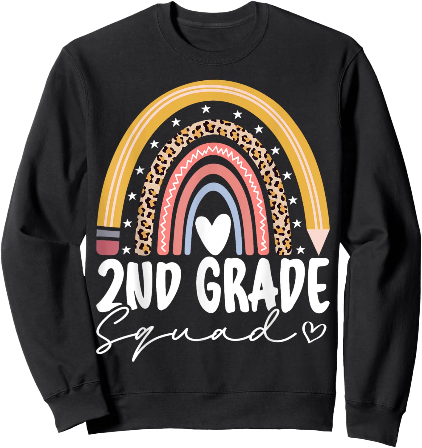 Second Grade Squad 2nd Grade Team Retro First Day of School Sweatshirt - Sweatshirt | Black