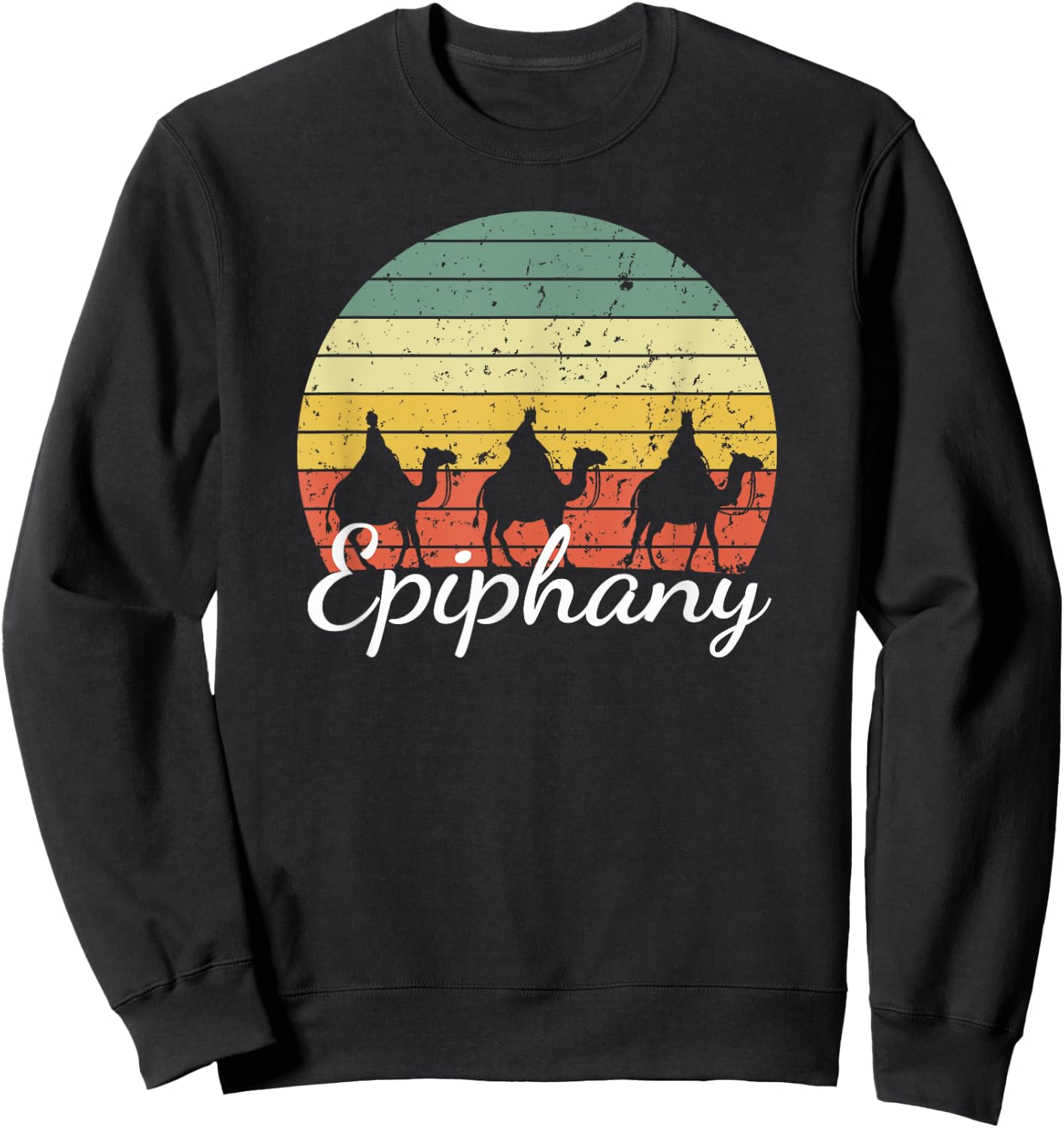 Cute Epiphany Three Wise Men retro 3 Kings day Christian Sweatshirt - Sweatshirt | Black