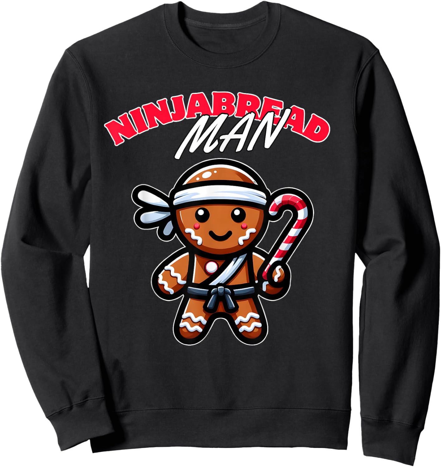 Funny Christmas Ninja Gingerbread Ninjabread Sweatshirt - Sweatshirt | Black