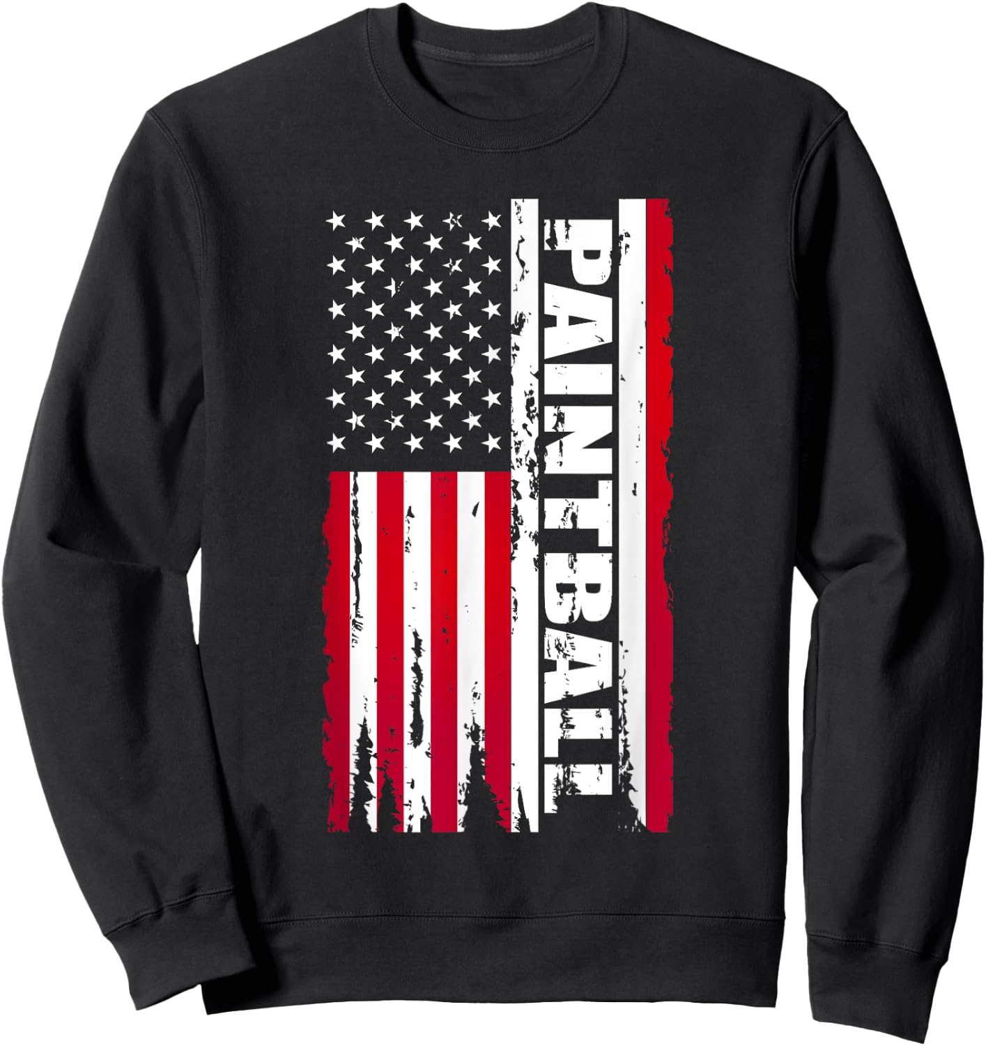 Vintage American USA Flag Cool Paintball Kids Men Sweatshirt - Sweatshirt | Black