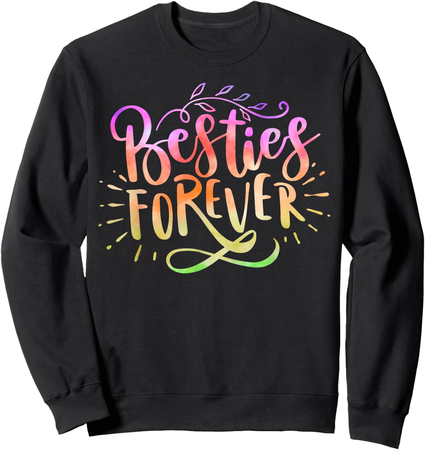 Funny Best Friend Matching Bestie BFF Tie Dye Sweatshirt - Sweatshirt | Black