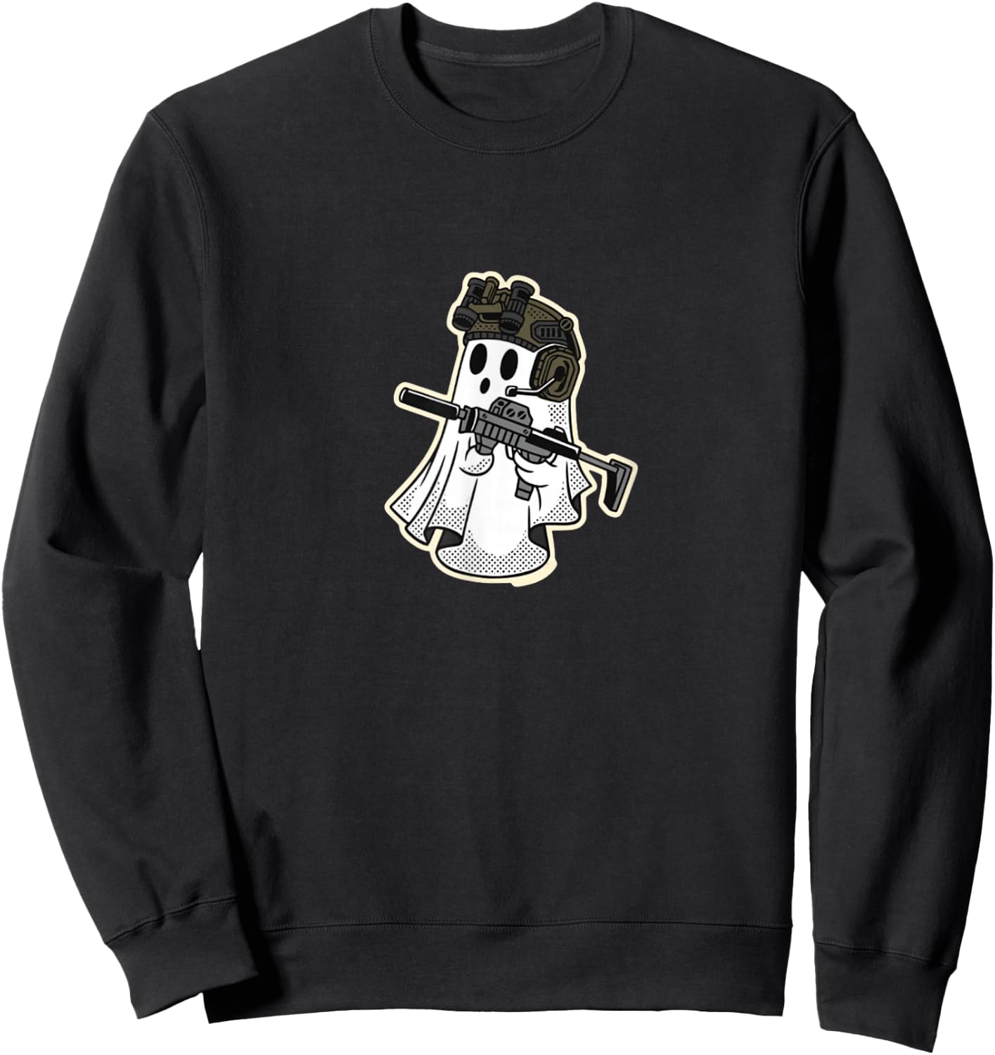 SF Ghost - Spooky Scary Special Forces! Funny military ghost Sweatshirt - Sweatshirt | Black