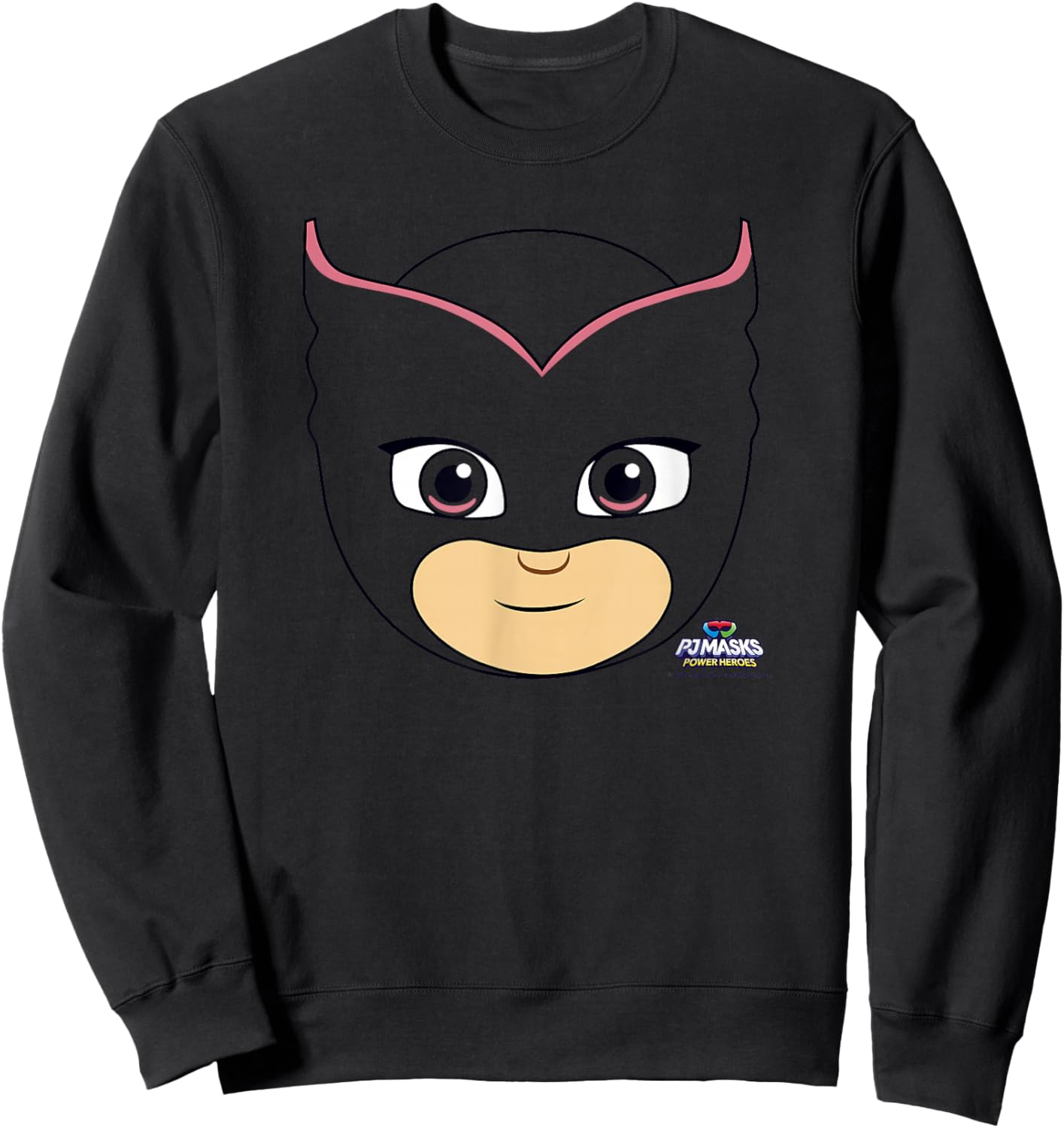 PJ Masks Owlette Power Hero Big Face Logo Sweatshirt - Sweatshirt | Black