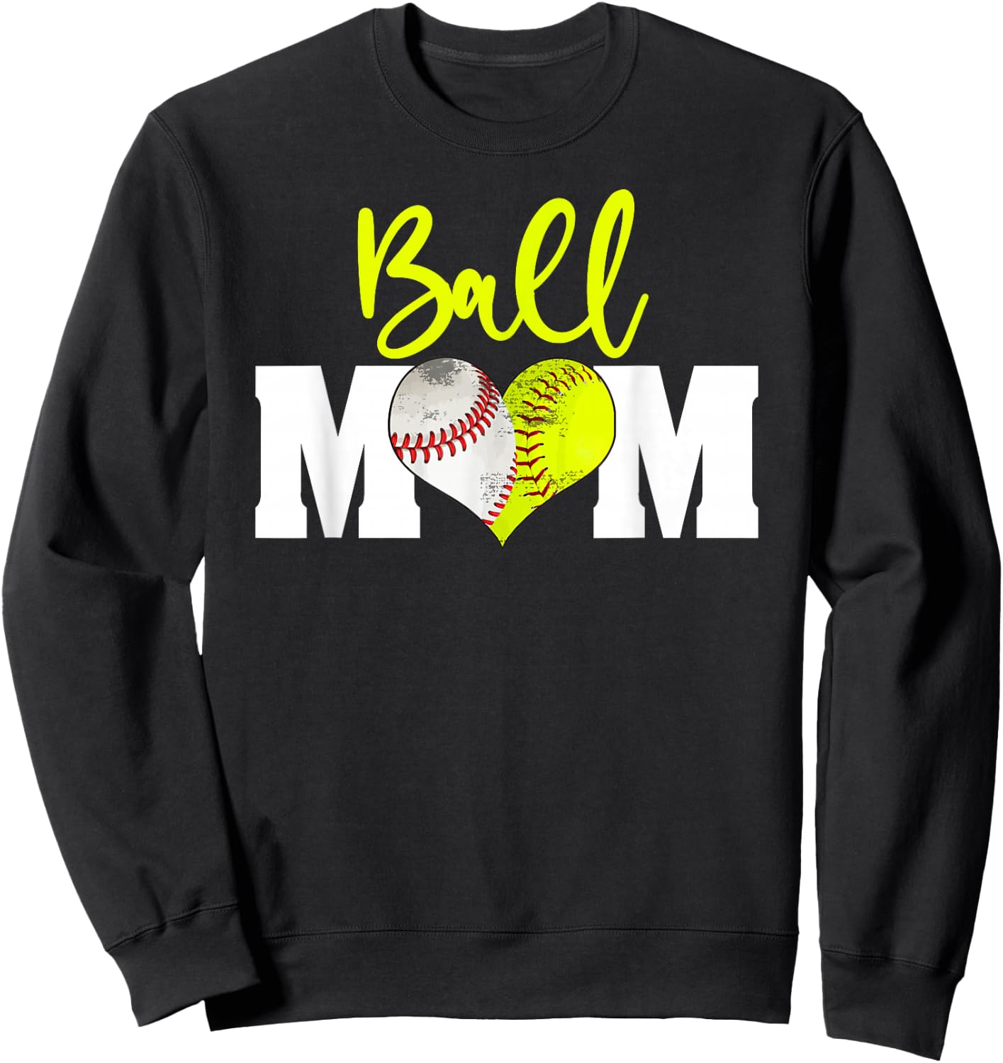 Softball Baseball Ball Mom Girls Fastpitch Sweatshirt - Sweatshirt | Black