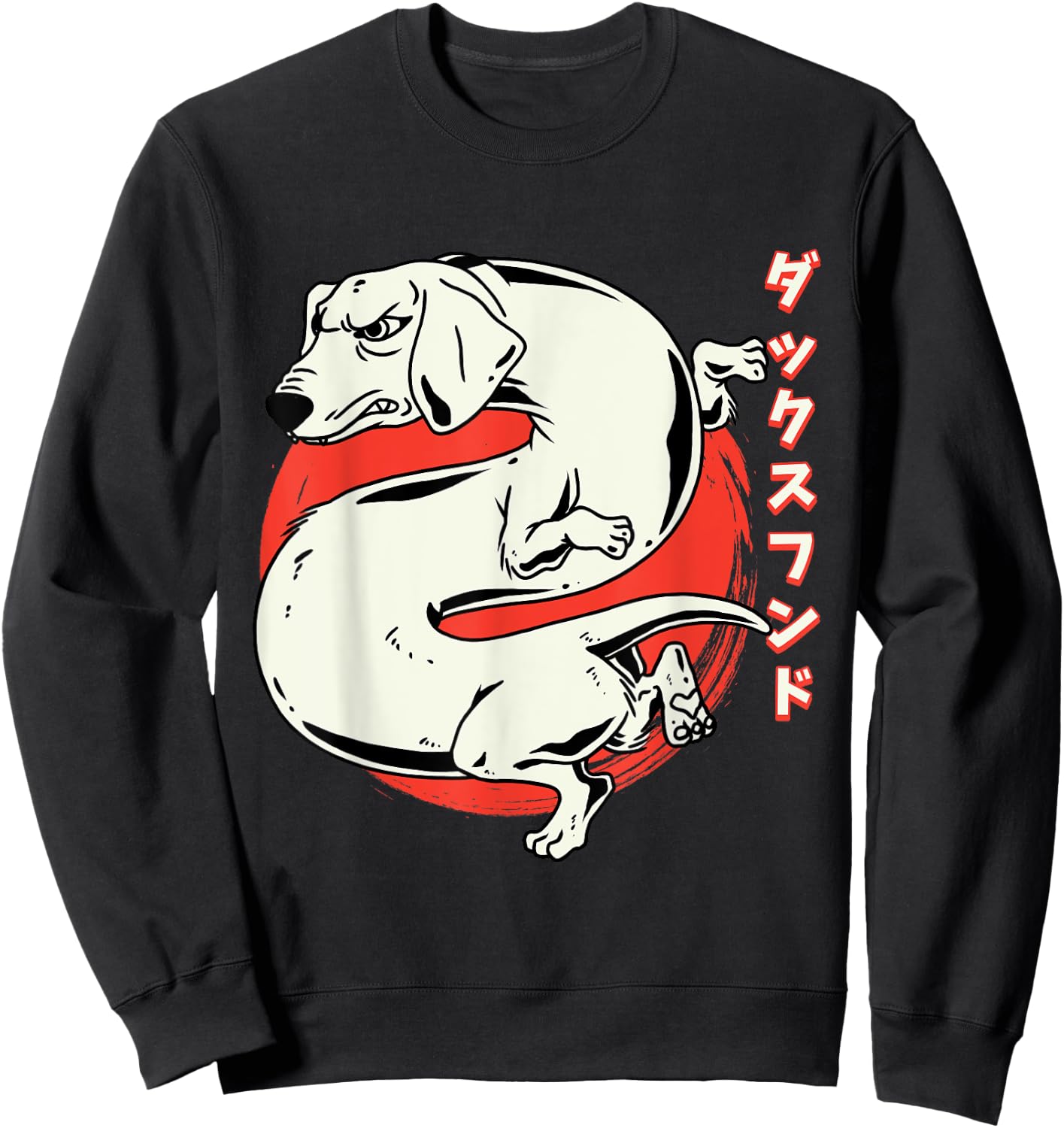 Japanese Dachshund Dragon Dog Fun Dachshund Women Sweatshirt - Sweatshirt | Black