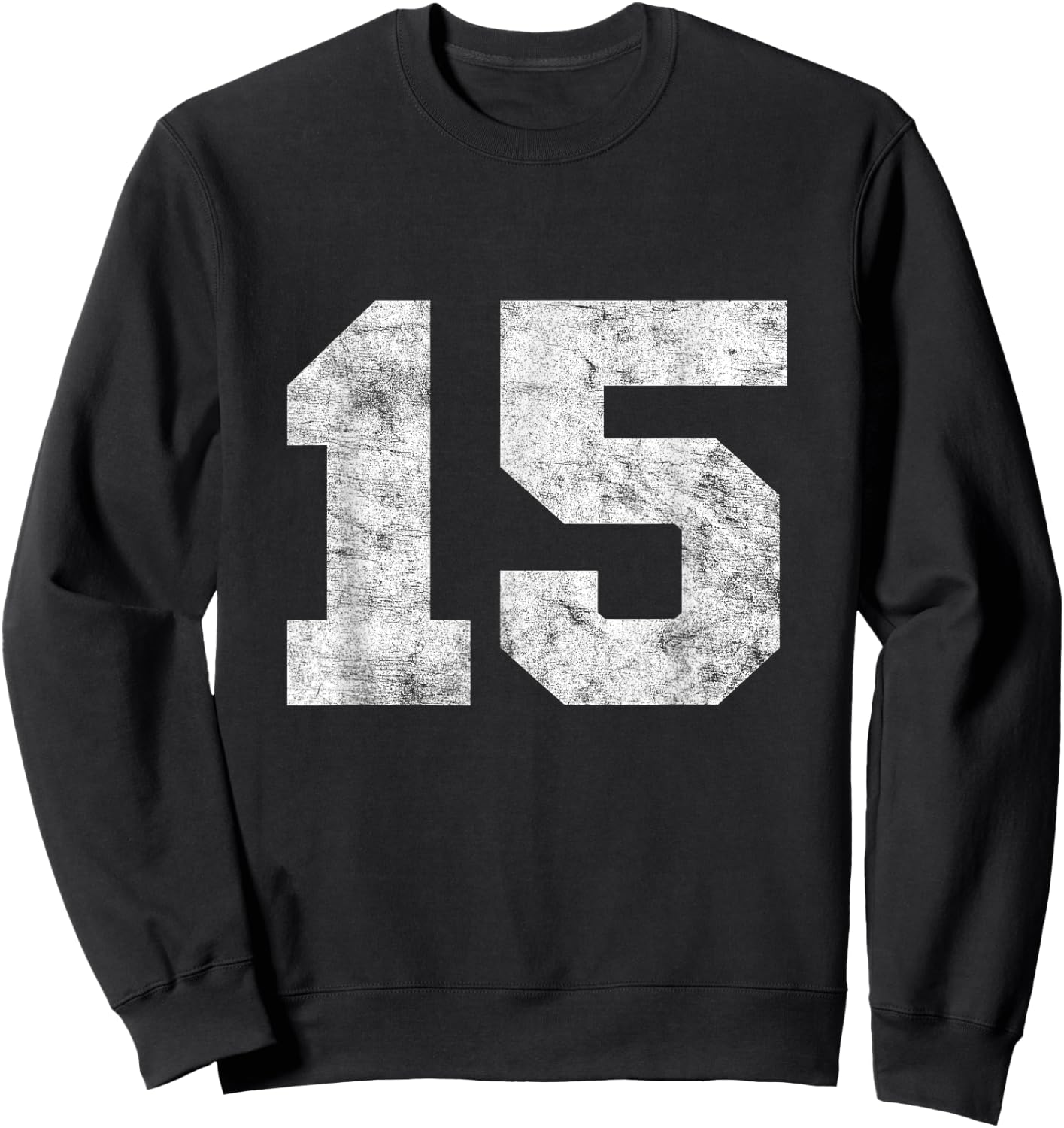 Vintage Lucky Number 15 Birthday Sports Player Team Athlete Sweatshirt - Sweatshirt | Black