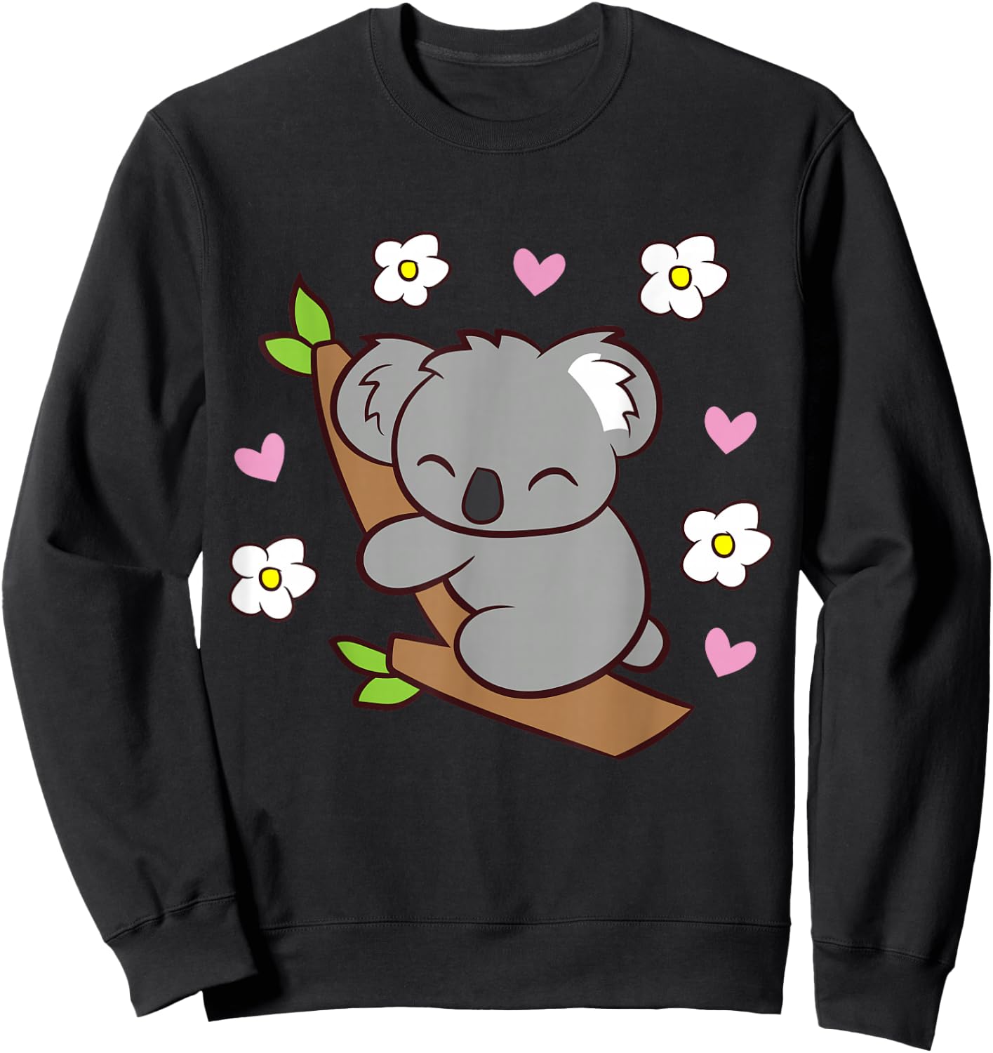 Koala Cute Koala Bear with Flowers Australia Koala Sweatshirt - Sweatshirt | Black