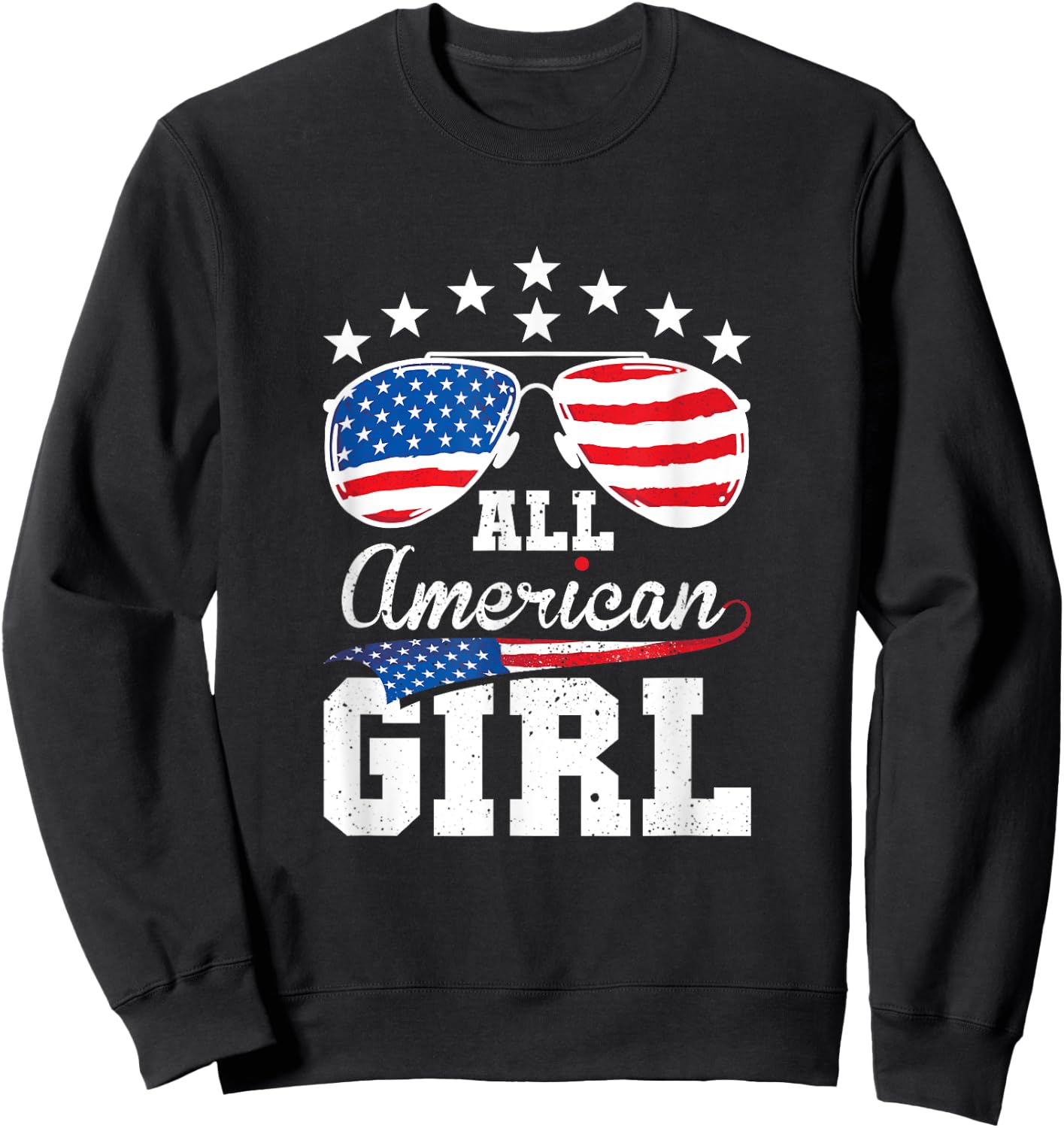 All American Girl 4th of July Matching Family Sweatshirt - Sweatshirt | Black