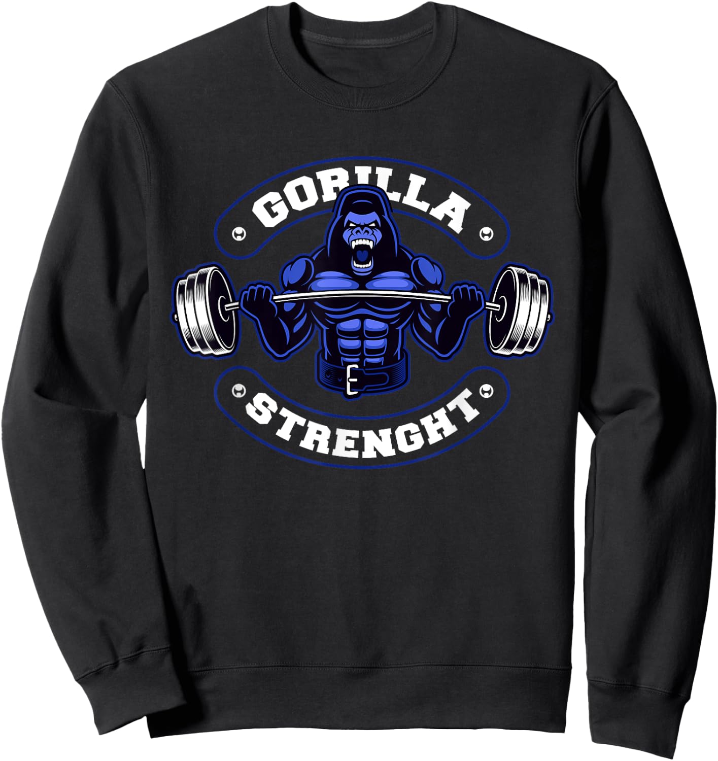 Gorilla Strength Workout Silver Back Monkey Sweatshirt - Sweatshirt | Black