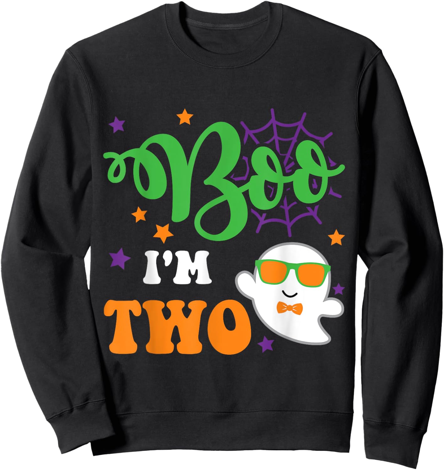 Boo I'm 2 Two Yr 2nd Birthday ghost halloween costume kids Sweatshirt - Sweatshirt | Black