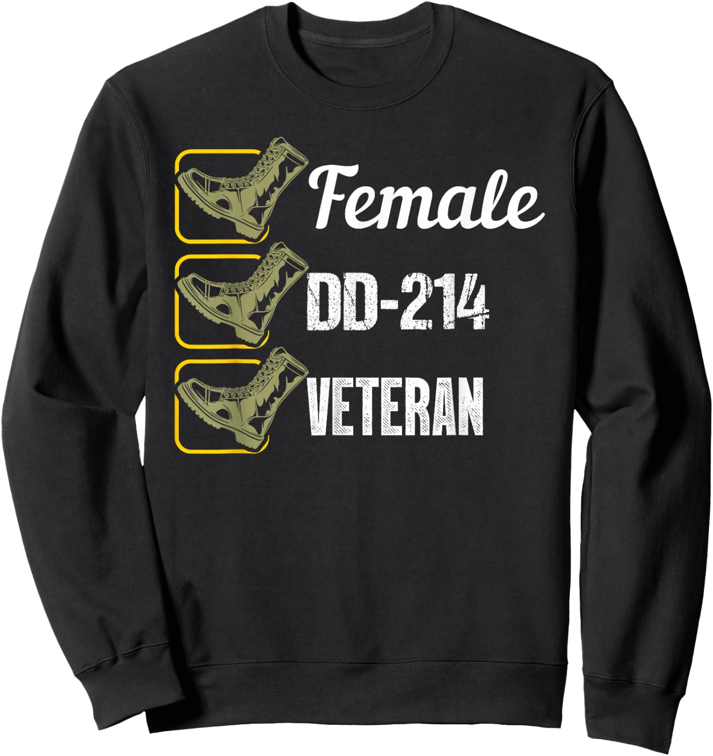 Female Dd-214 Veteran Sweatshirt - Sweatshirt | Black