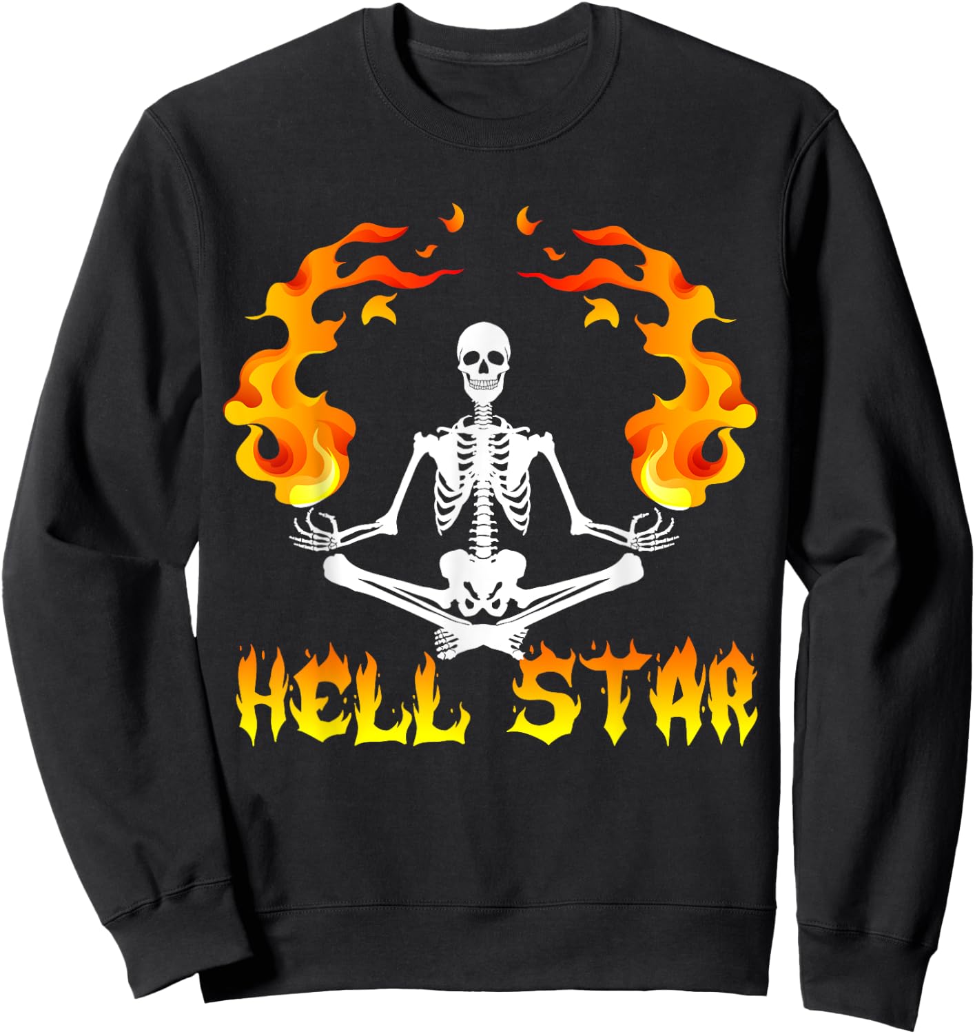Skeletons Yoga become Hell Star Sweatshirt - Sweatshirt | Black