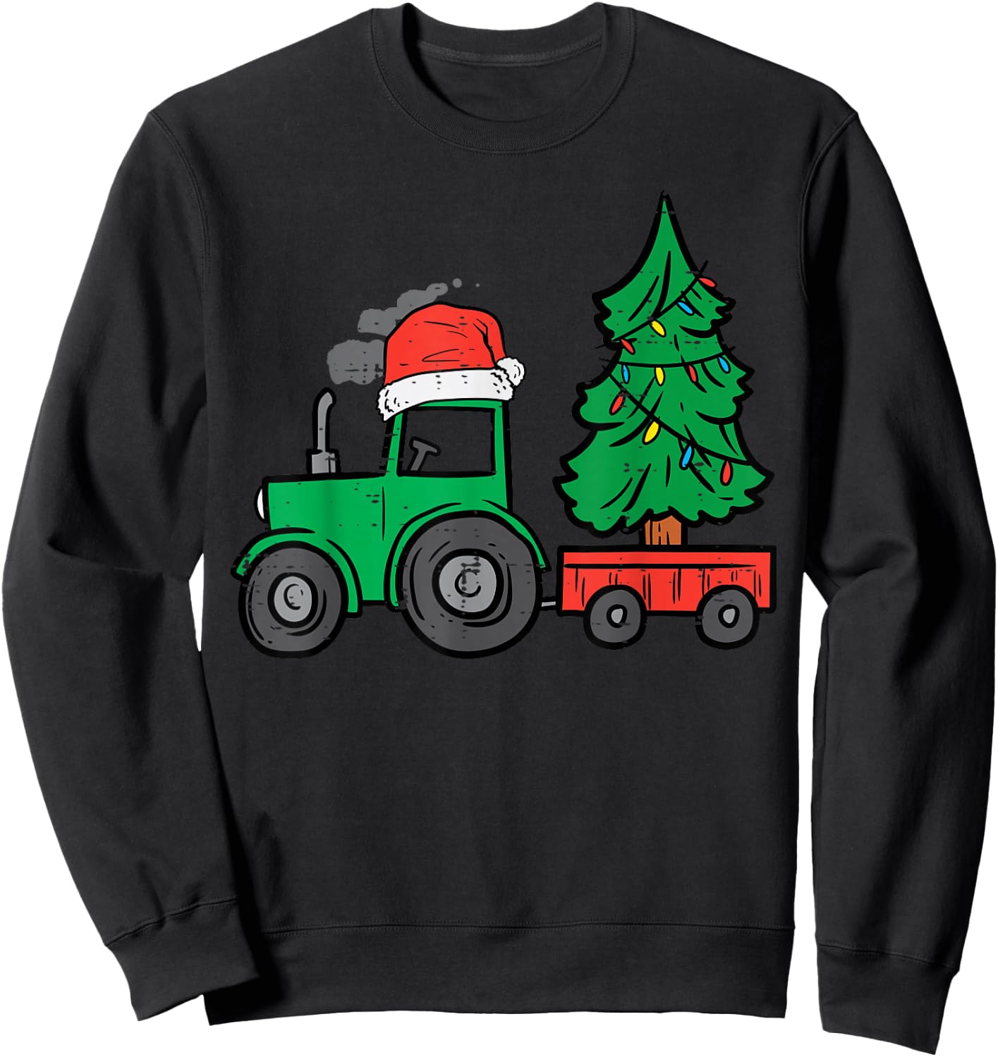 Farm Christmas Tractor Tree Xmas Truck Boys Kids Toddler Sweatshirt - Sweatshirt | Black