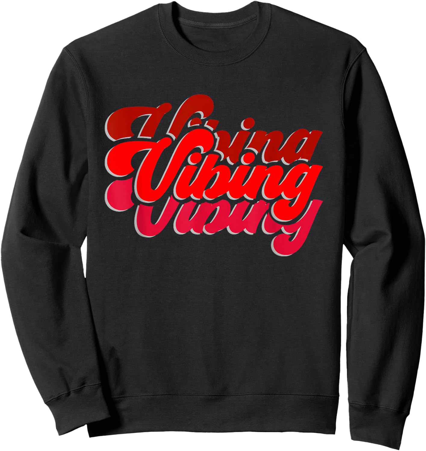 Red Vibing Red Color Graphic Sweatshirt - Sweatshirt | Black