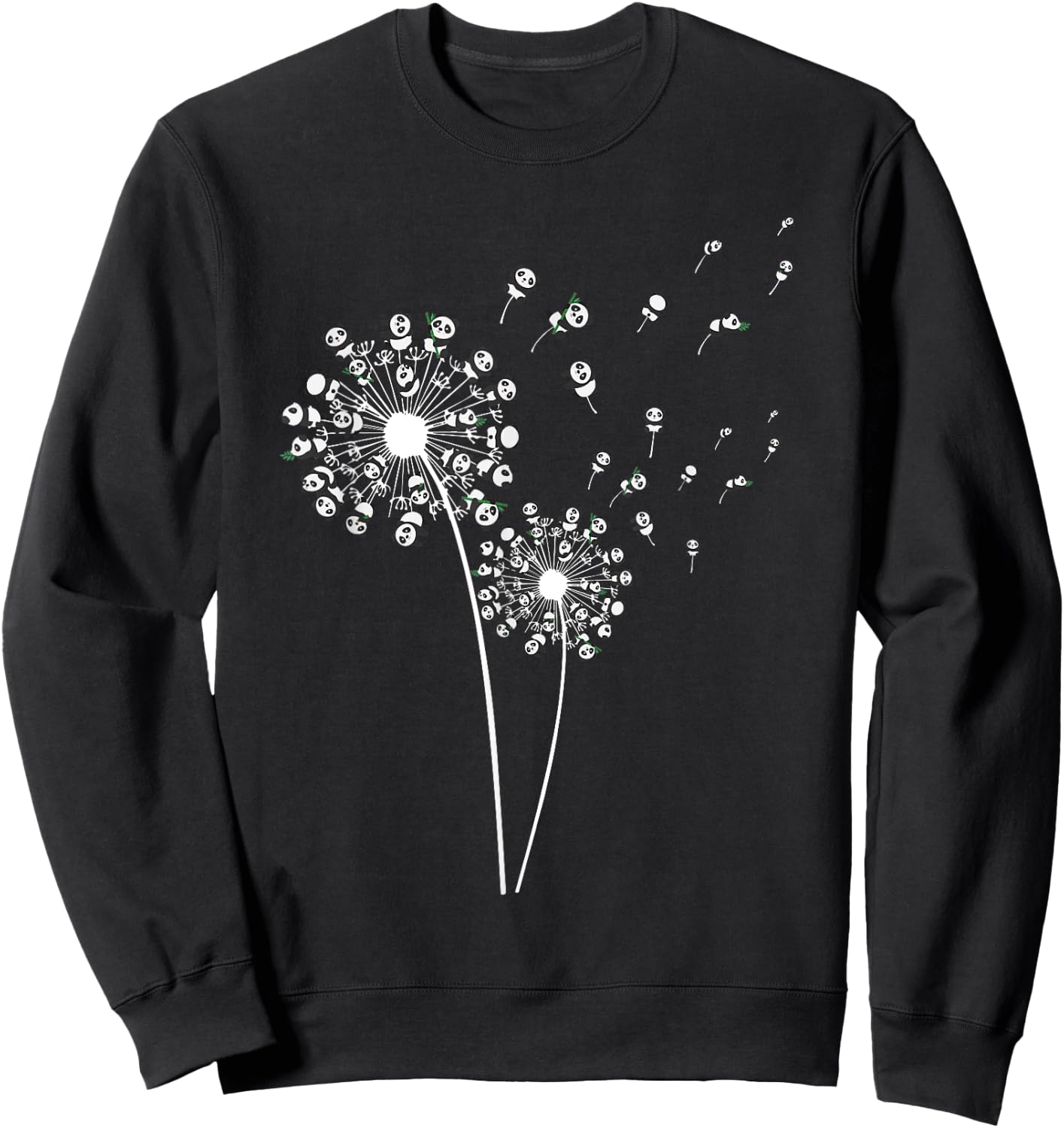 Funny Panda Dandelion Design Men Women Dandelion Panda Lover Sweatshirt - Sweatshirt | Black