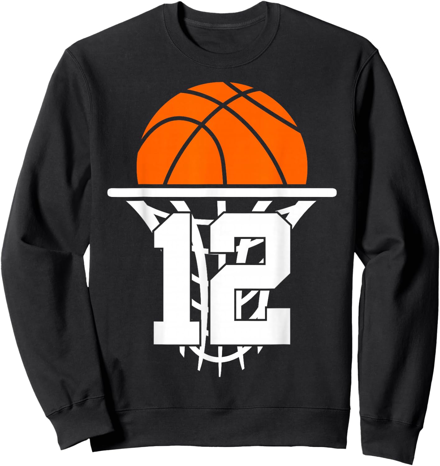 12 Years Basketball 12th Birthday Sweatshirt - Sweatshirt | Black