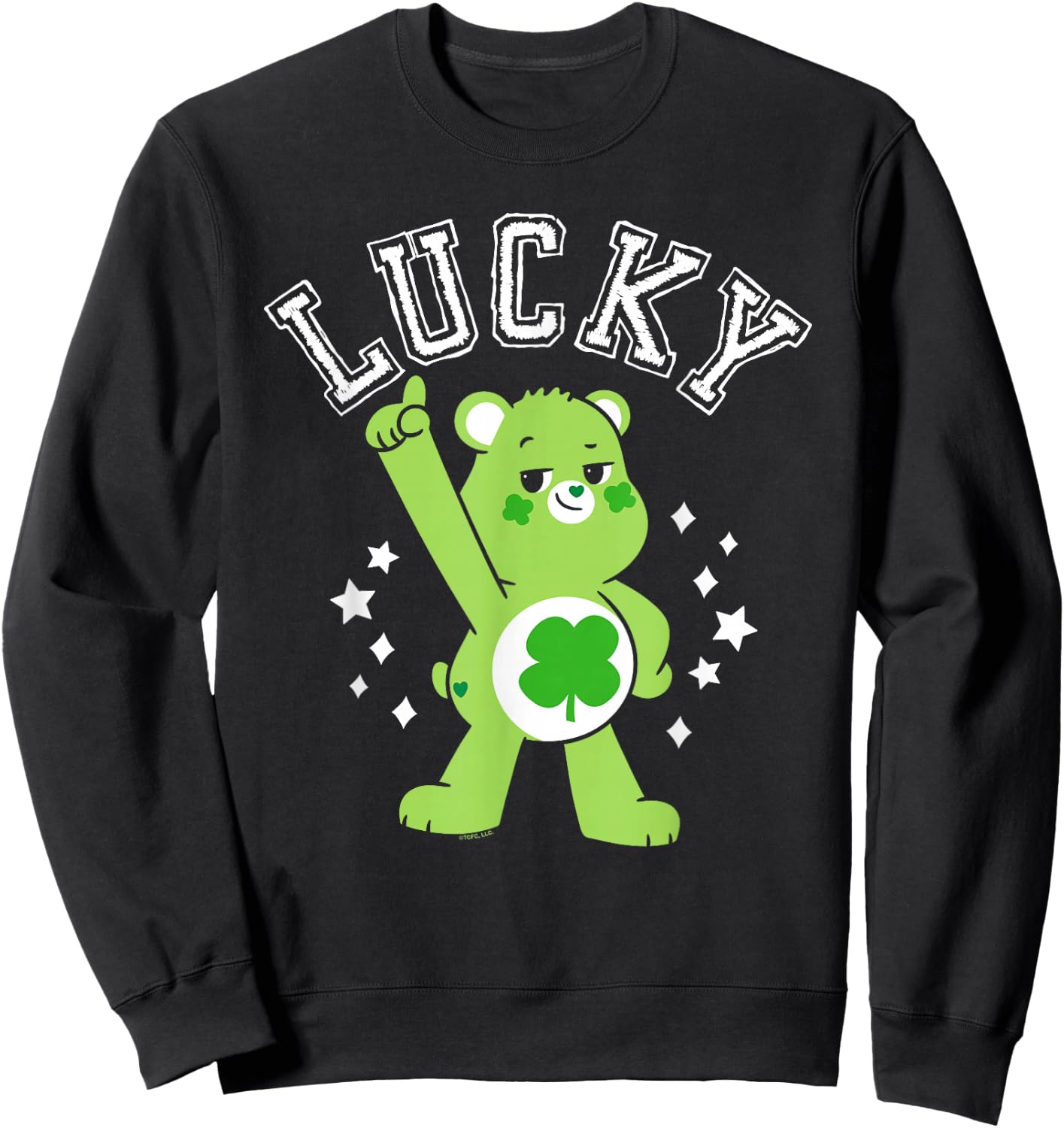 Care Bears: Unlock the Magic Good Luck Bear Lucky Collegiate Sweatshirt - Sweatshirt | Black