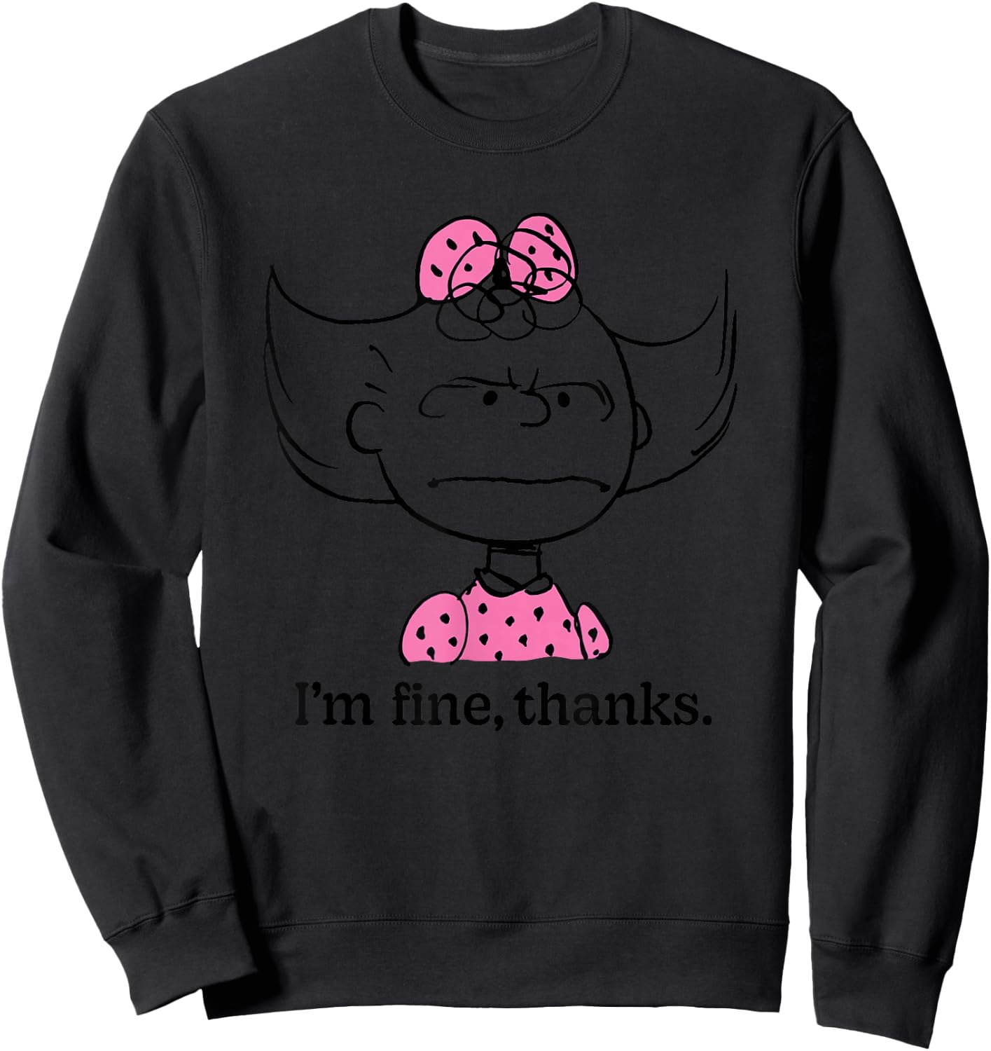 Peanuts - Sally Fine Thank You Sweatshirt - Sweatshirt | Black