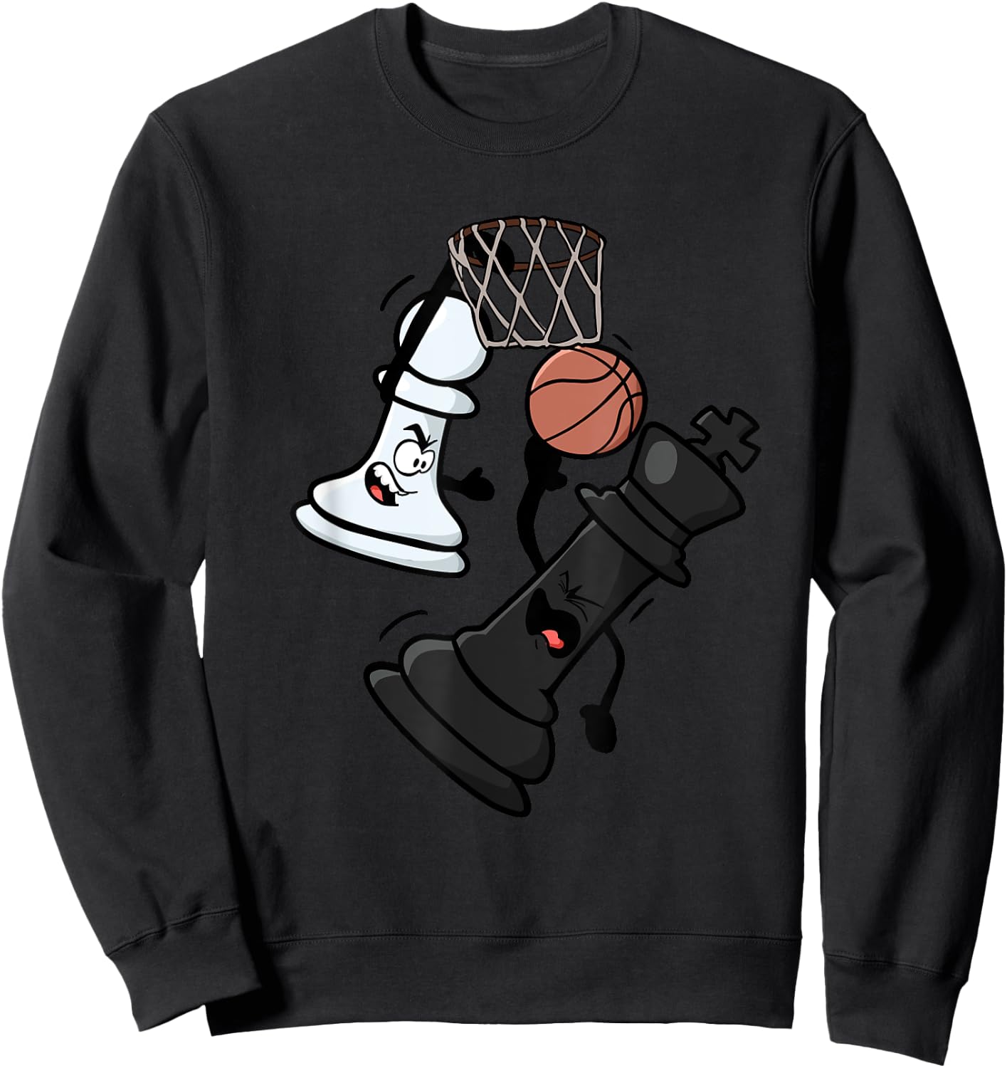 Chess Pawn Dunking on King Sweatshirt - Sweatshirt | Black