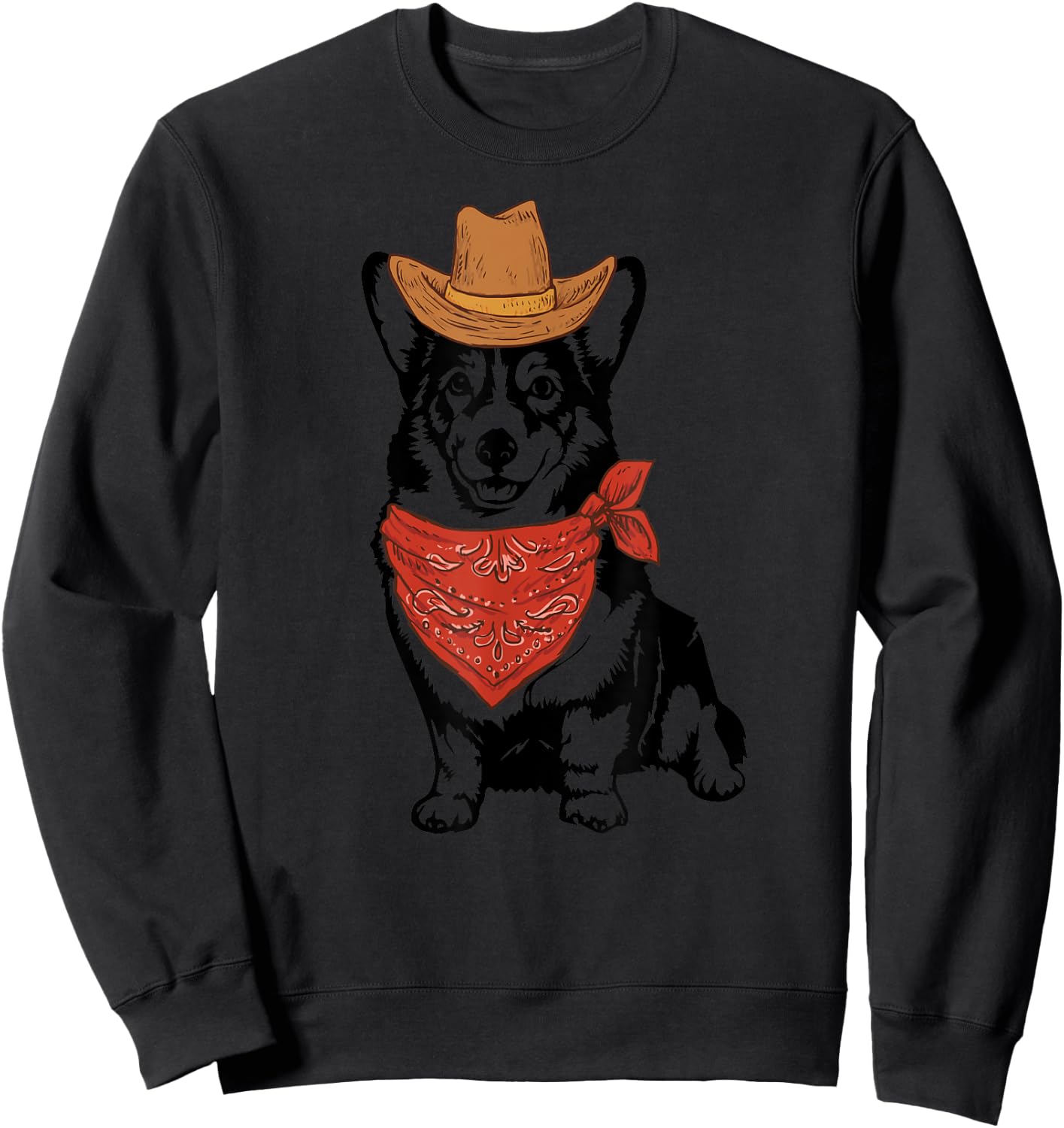 Cowboy corgi Sweatshirt - Sweatshirt | Black