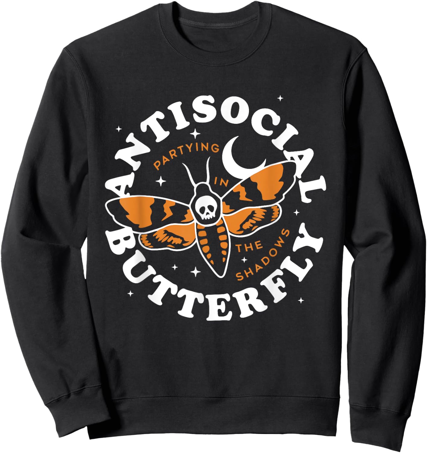 Antisocial Butterfly Partying In The Shadows Apparel Sweatshirt - Sweatshirt | Black