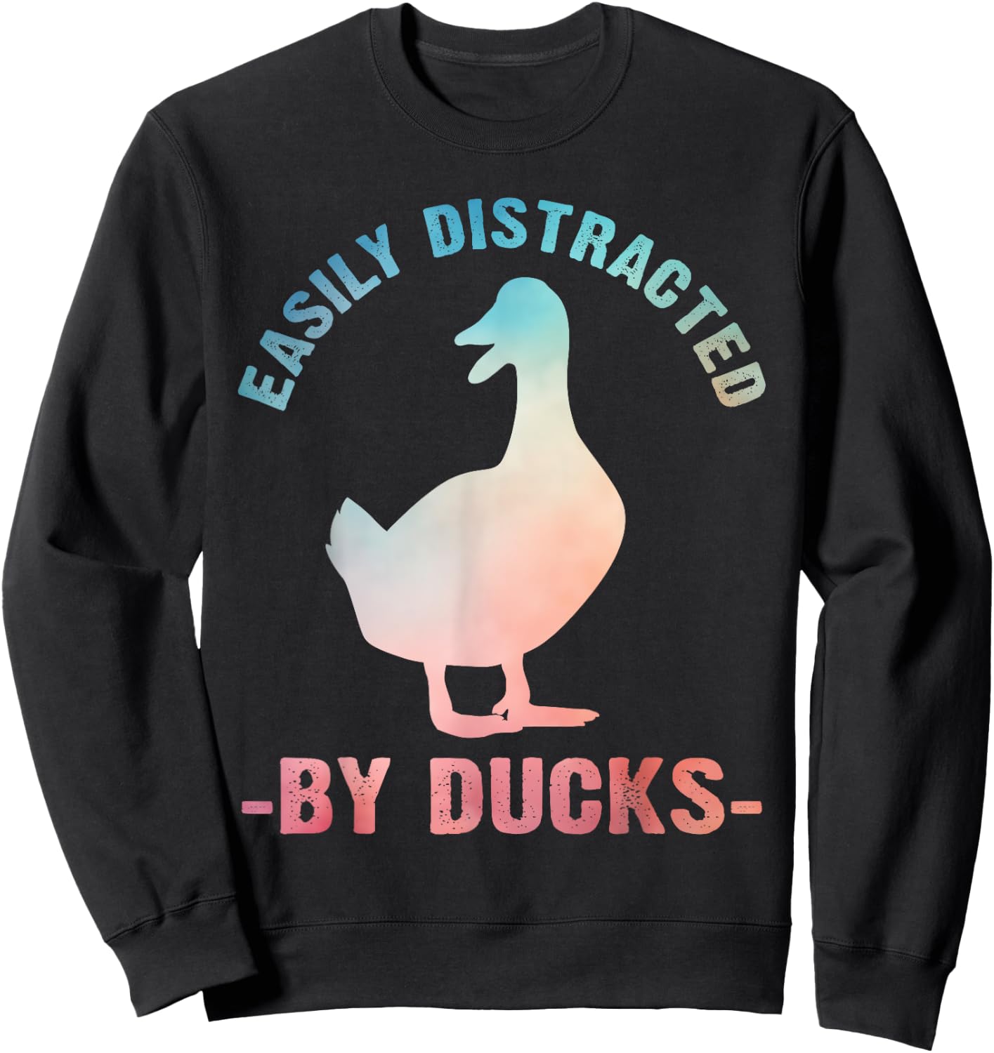 Cute Duck Design Women Aquatic Bird Duck Lovers Sweatshirt - Sweatshirt | Black