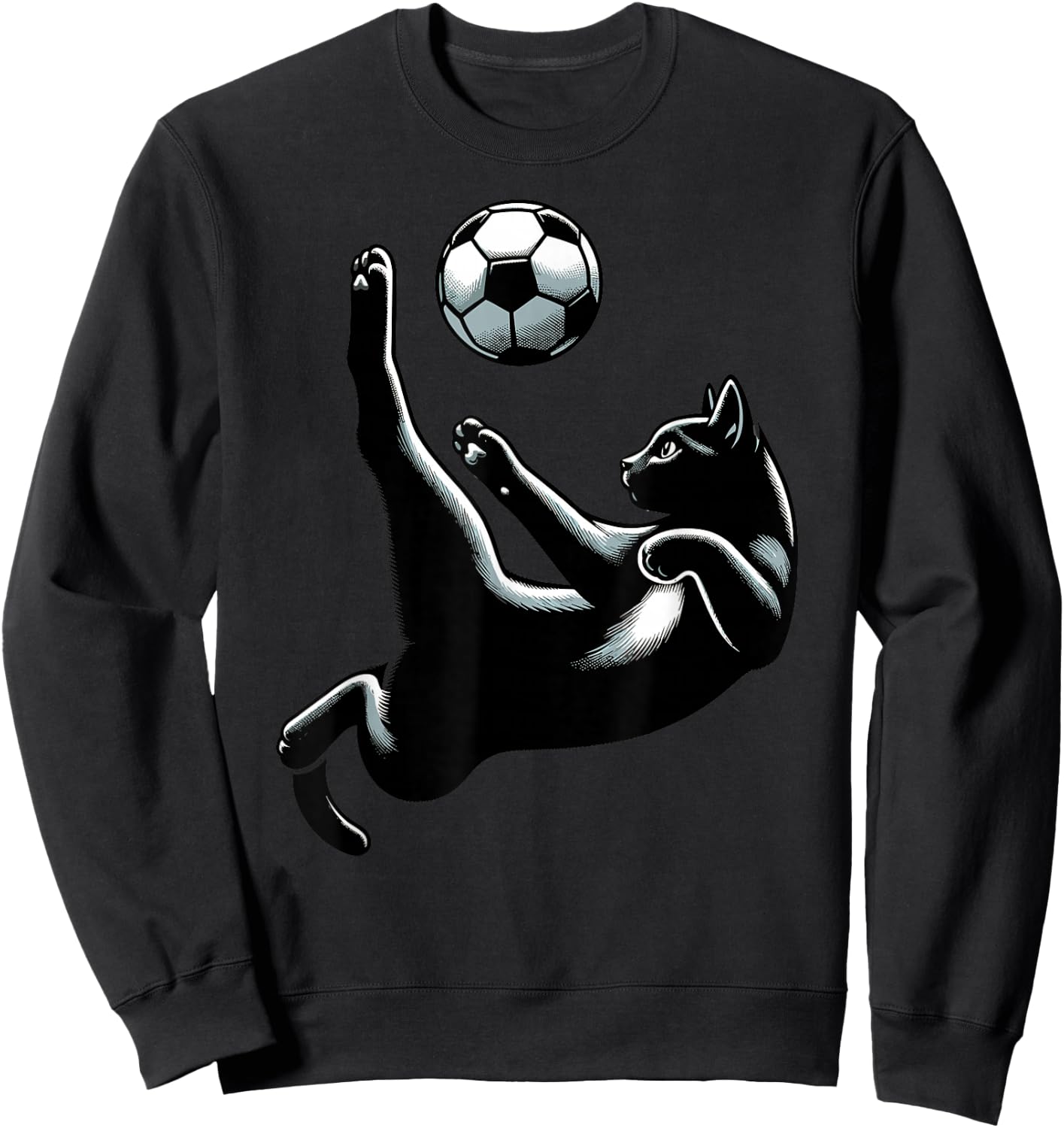 Black Cat Bicycle Kick - Soccer Fans Women Men Kids Sweatshirt - Sweatshirt | Black