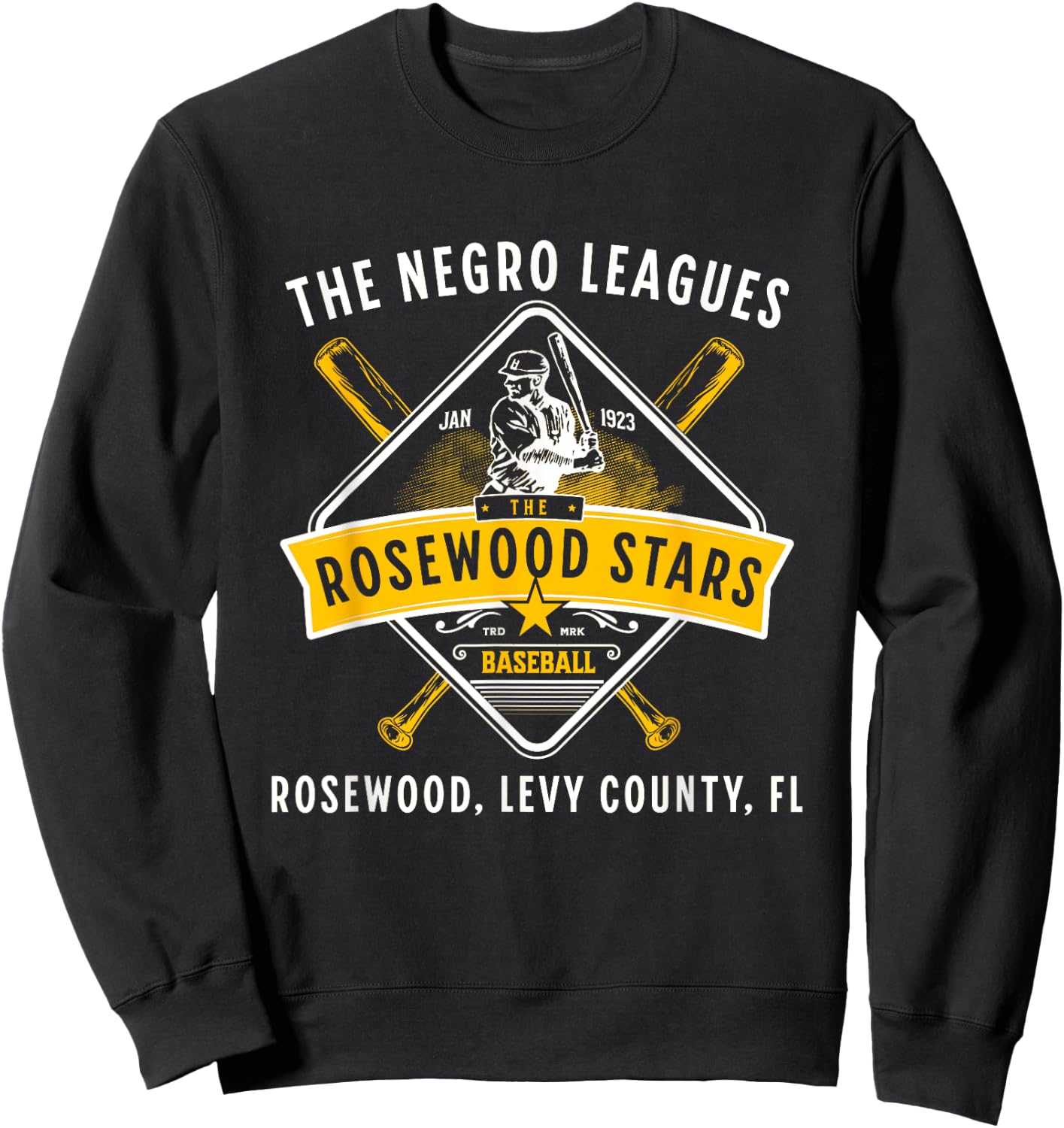 1923 Rosewood Stars Negro League Historical Legacy Sweatshirt - Sweatshirt | Black