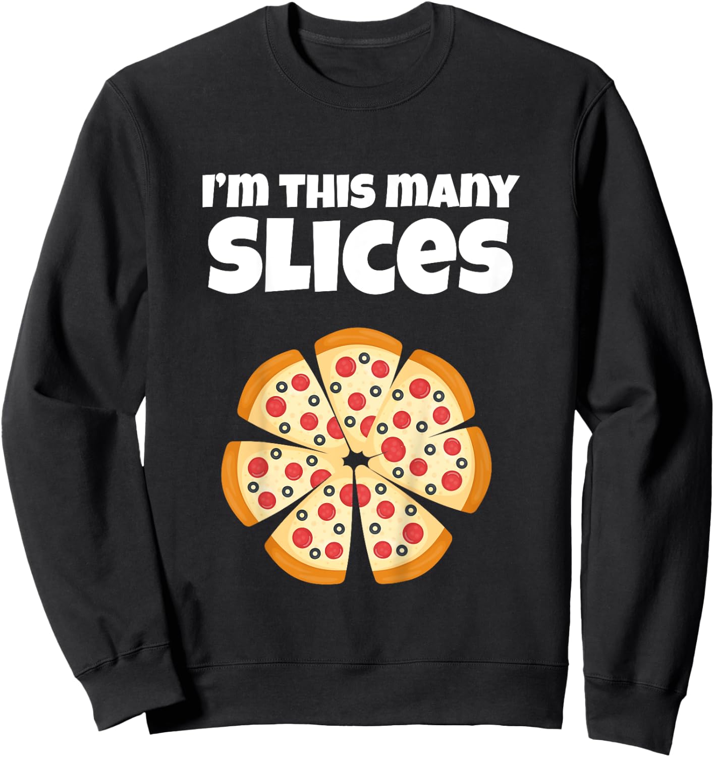 Cute Pizza 7th Birthday I'm This Many Slices 7-Year-Old Sweatshirt - Sweatshirt | Black