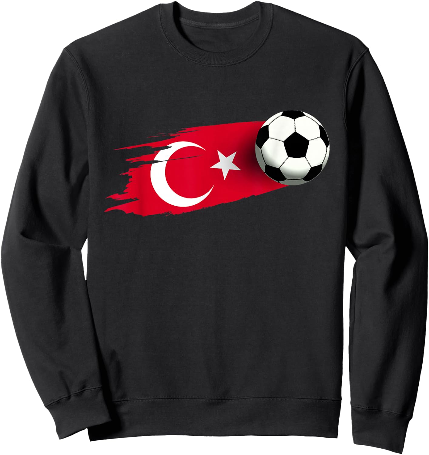 Turkey Flag Jersey Turkish Soccer Team Turkish Sweatshirt - Sweatshirt | Black