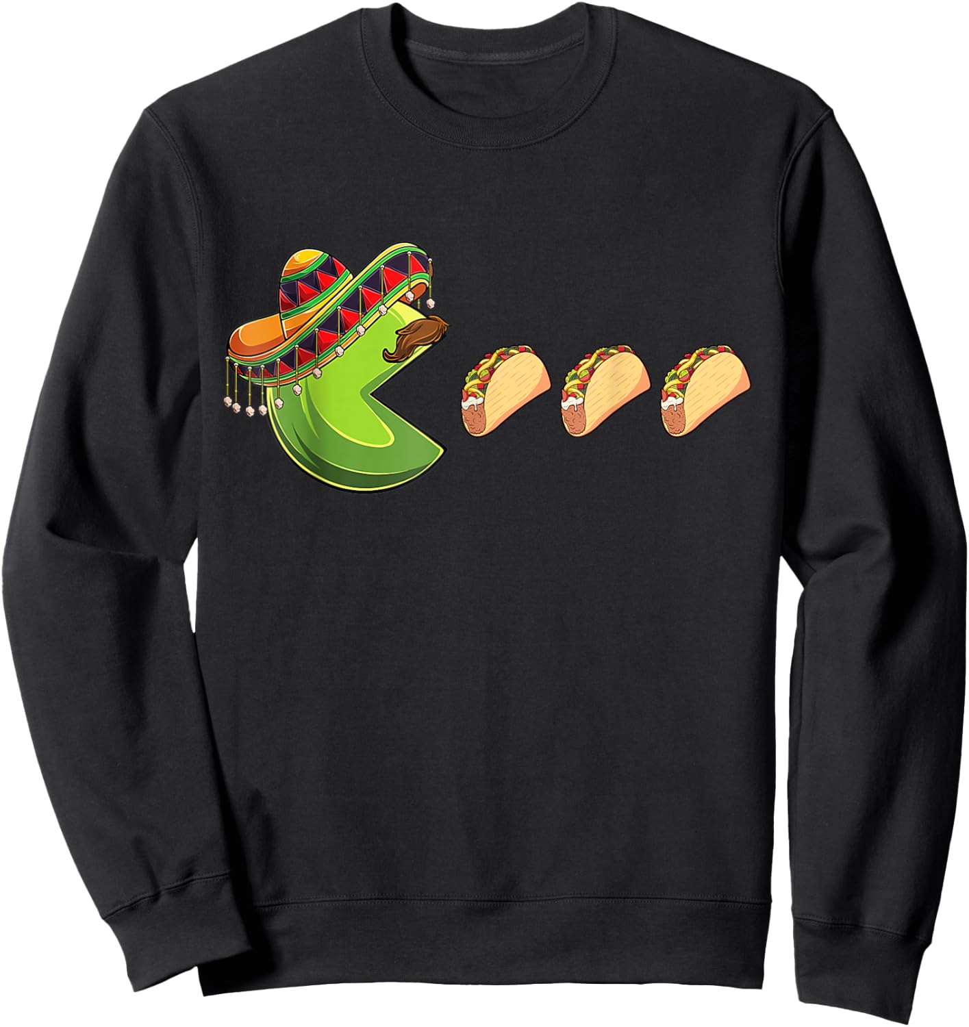 Funny Eating Tacos Cinco De Mayo Boys Kids Woman Men Mexican Sweatshirt - Sweatshirt | Black